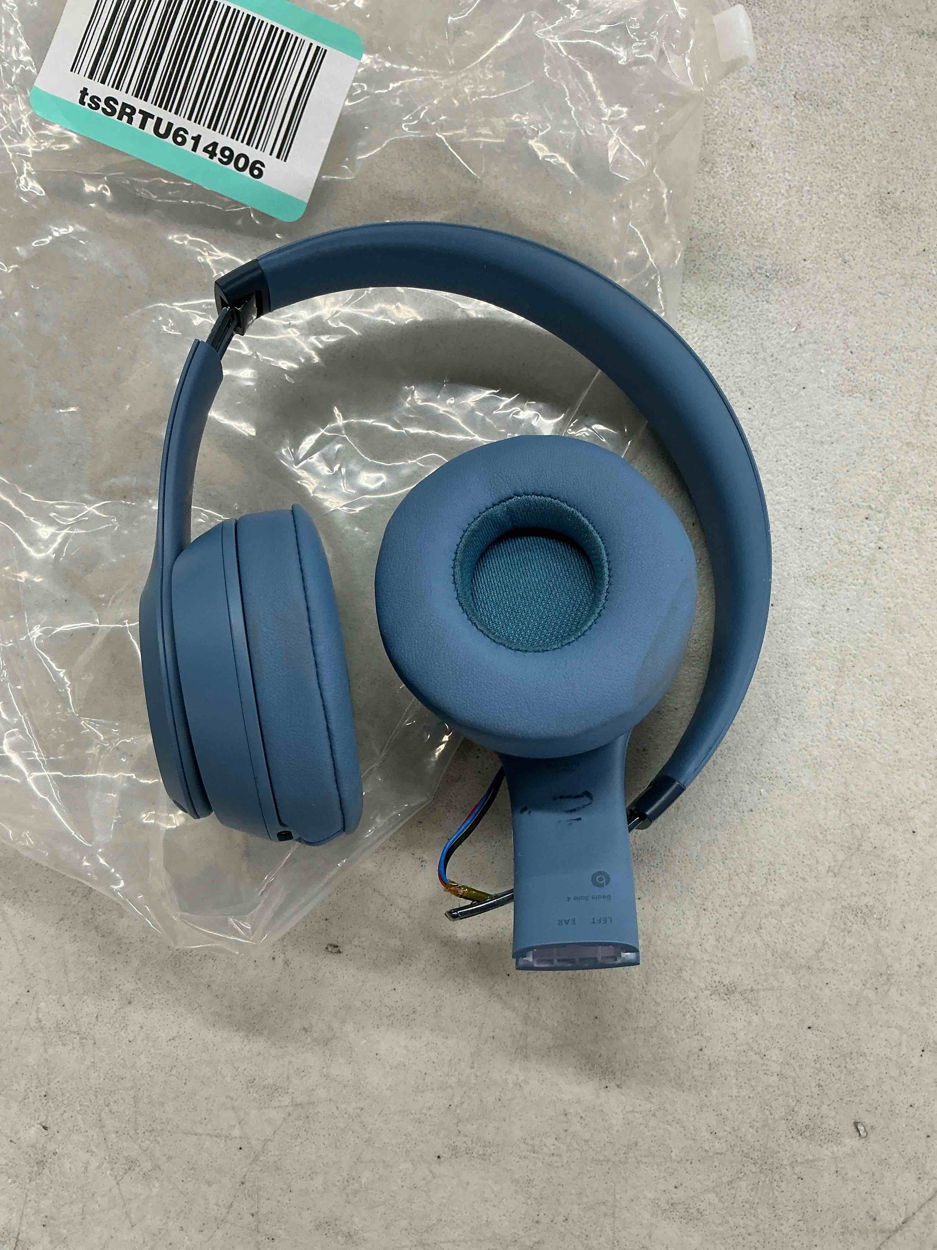 Condition photo showing As Is for beats solo 4 - wireless on-ear bluetooth headphones, up to 50-hour battery life, ultra-lightweight comfort, powerful and balanced sound, apple & android compatible - slate blue slate blue standalone