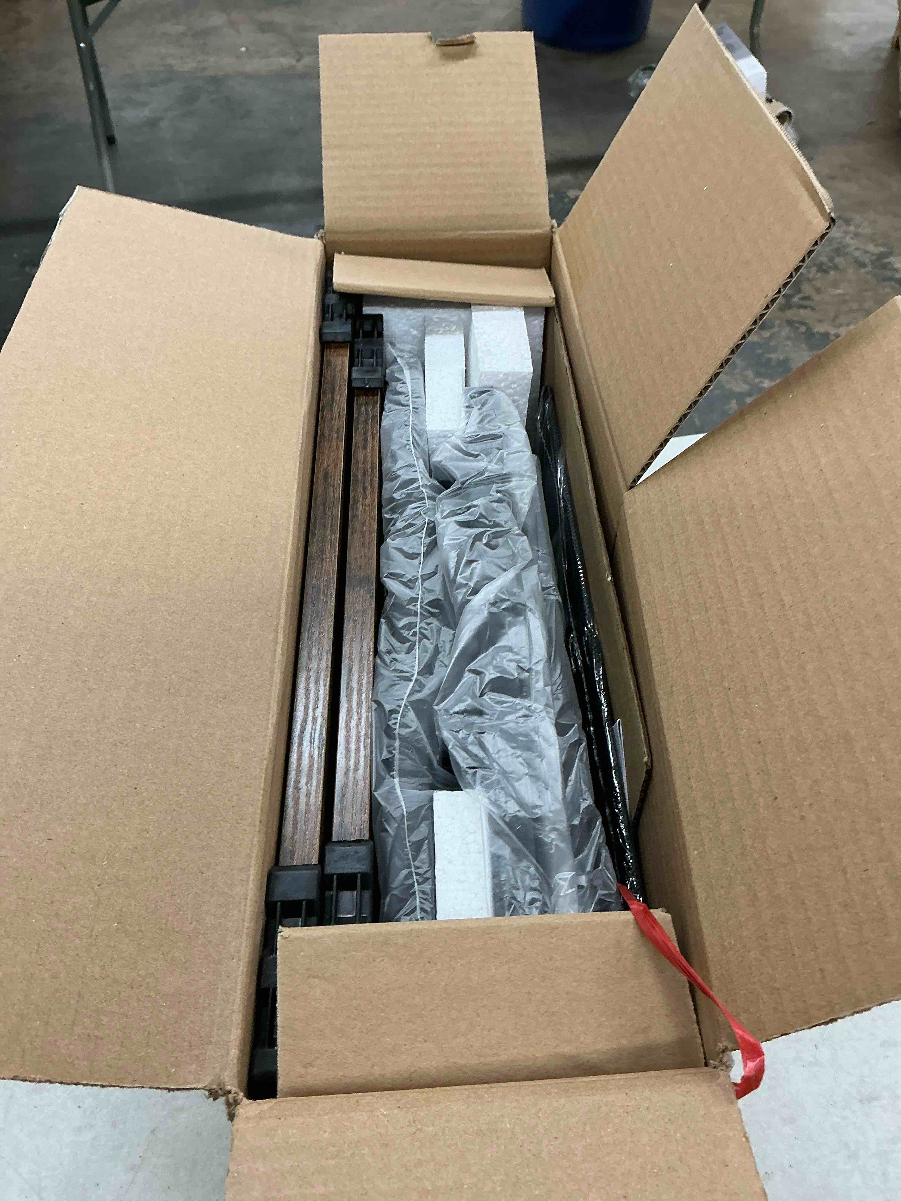 Condition photo showing New/Like New for nightstand bedside charging table bedroom - brown night stand with charger station, modern bed side end table with open shelf & 2 fabric drawers, usb-c usb ports & ac outlets for dorm, living room rustic brown 2 drawers