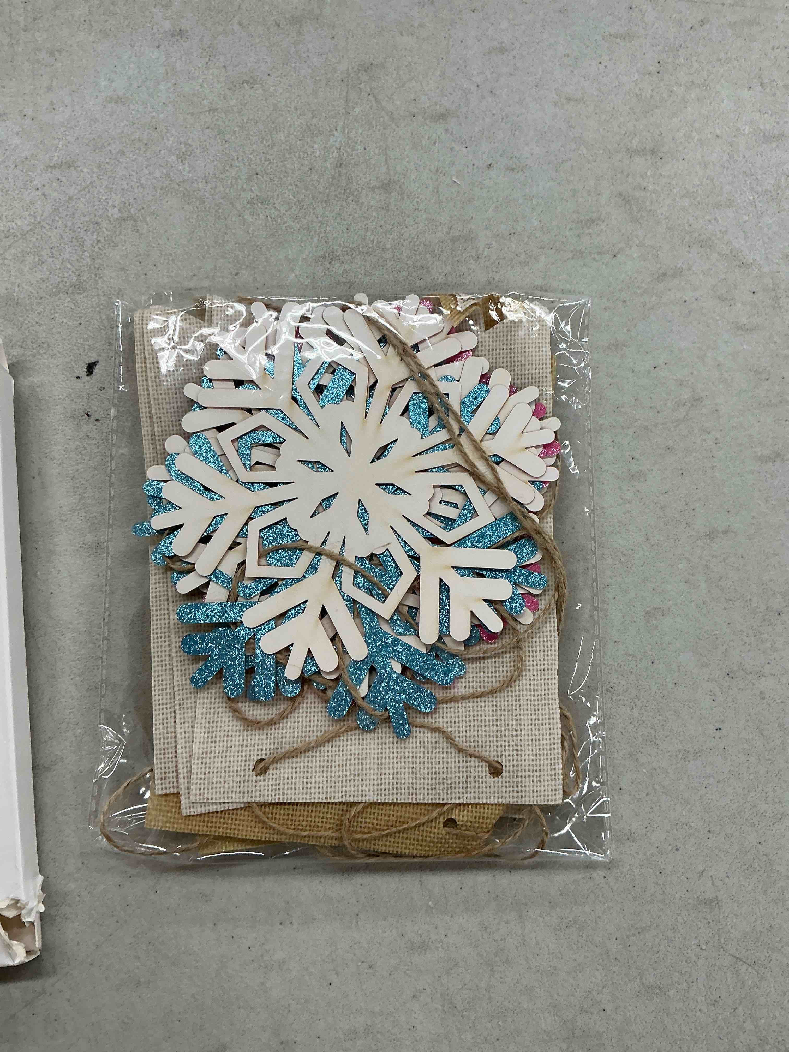 Condition photo showing New/Like New for 2 pcs snowflake winter gender reveal decorations pre-strung he or she burlap banner sign glitter girl or boy baby shower garland for gender reveal pink and blue birthday party decorations