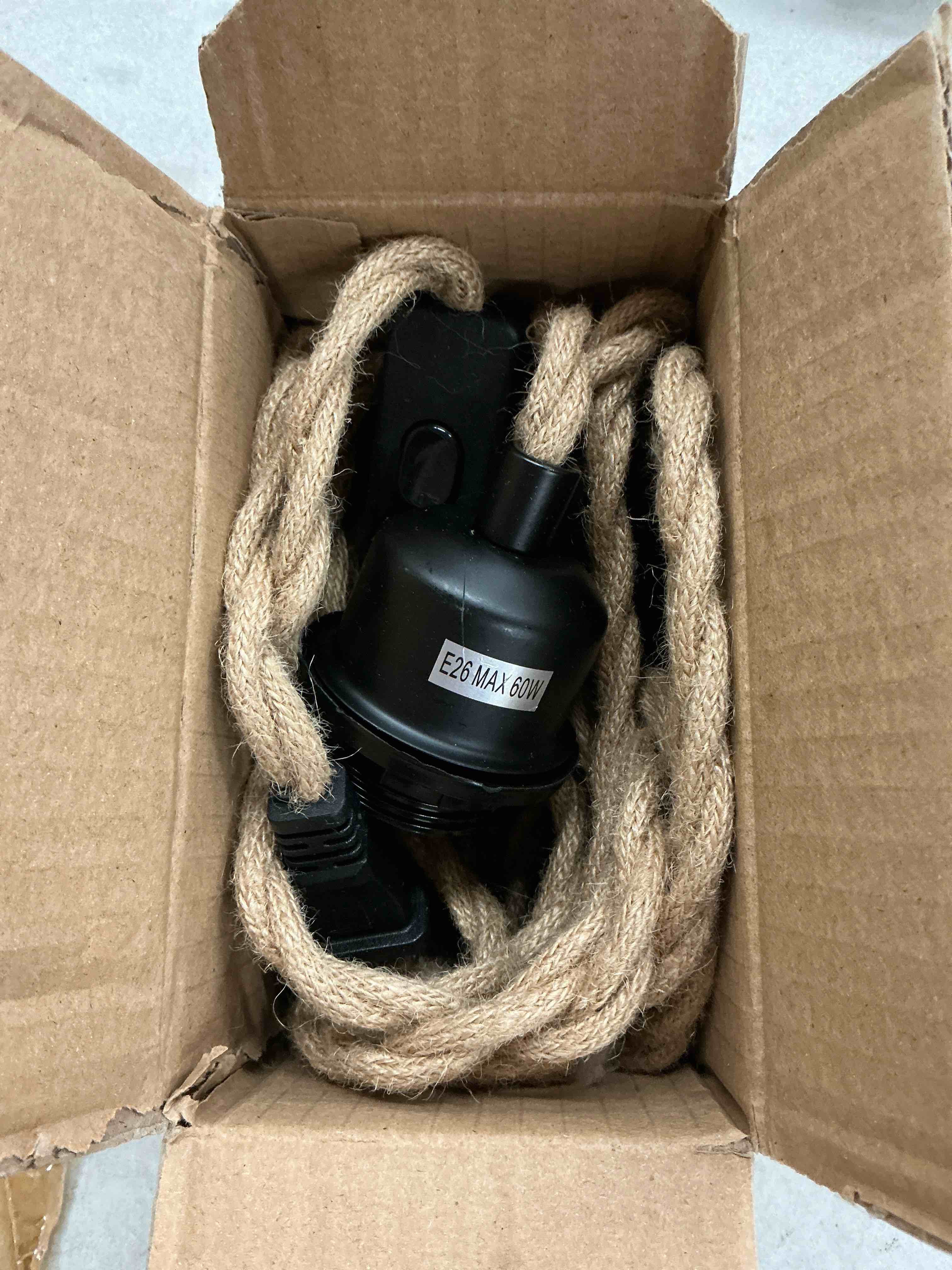 Condition photo showing Good Condition for plug in pendant light cord, farmhouse hanging lights with plug in cord, 15ft hemp rope plugin hanging light cord kit with on/off switch, e26 e27 light socketcord, bulb not included 1light1pack-15ft