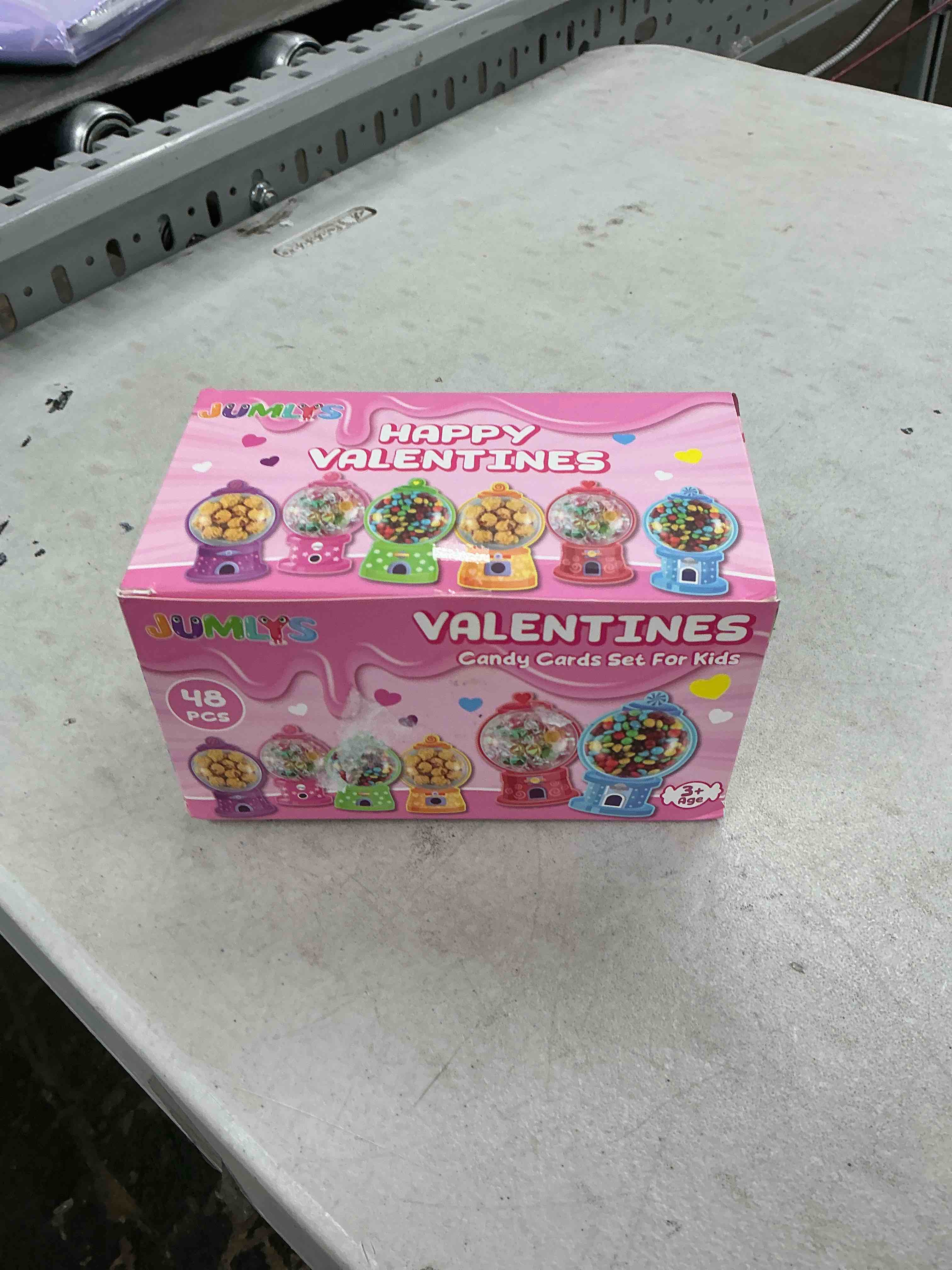 Condition photo showing New/Like New for jumlys valentines cards for kids classroom, 48 pack gumball machine valentines candy card set, diy valentine exchange cards with plastic domes, ideal valentines day gifts for boys girls school