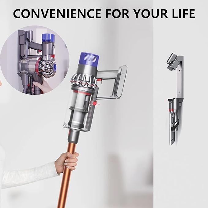 Wall Mounted Charging Dock Station Compatible with Dyson V7 V8 Series Handheld Vacuum Cleaner Replacement Accessories Parts 967741 01with Black