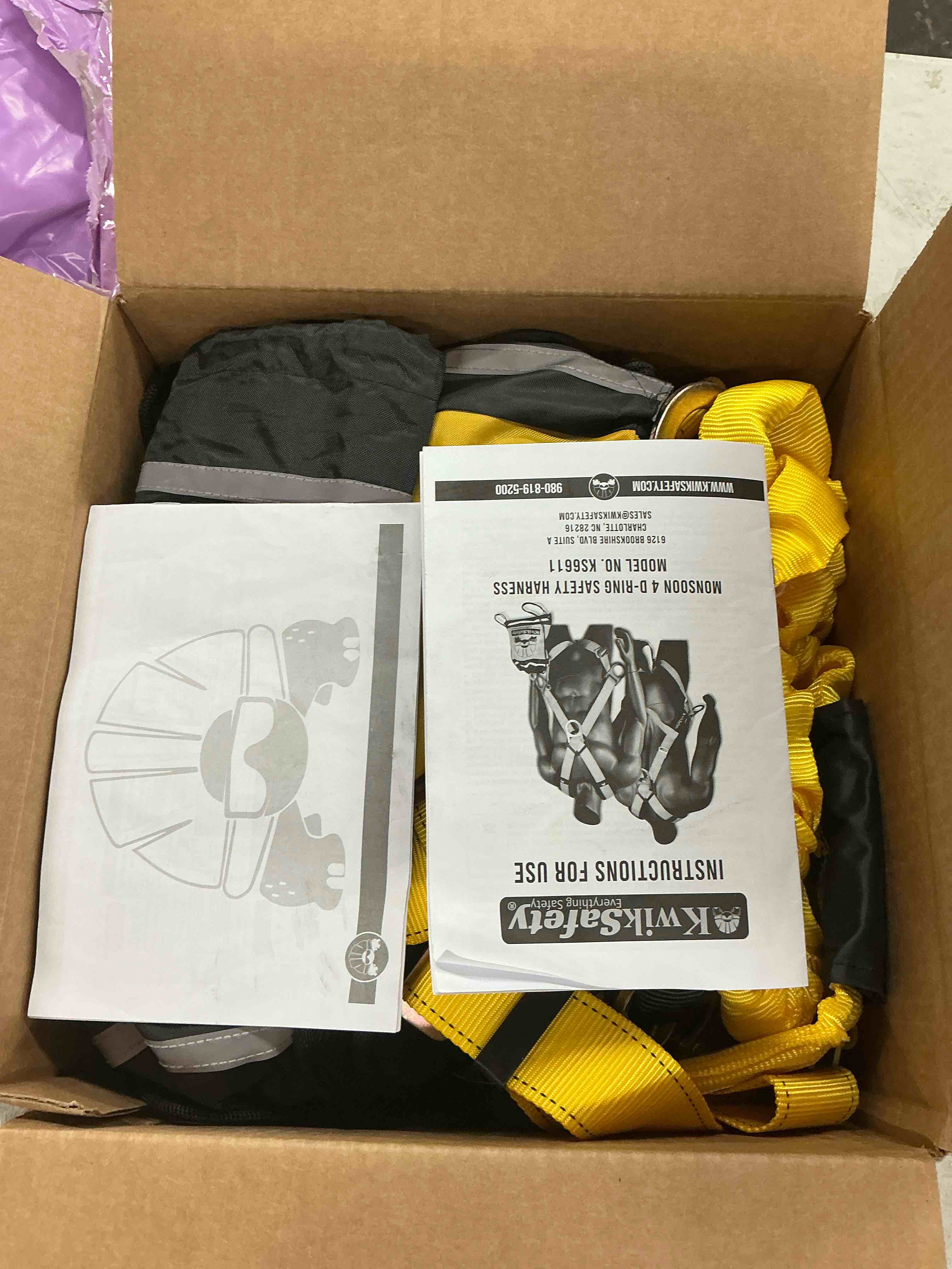 Condition photo showing New/Like New for kwiksafety - typhoon safety harness [3 d-rings + back support] safety harness fall protection kit, 2025 ansi compliant