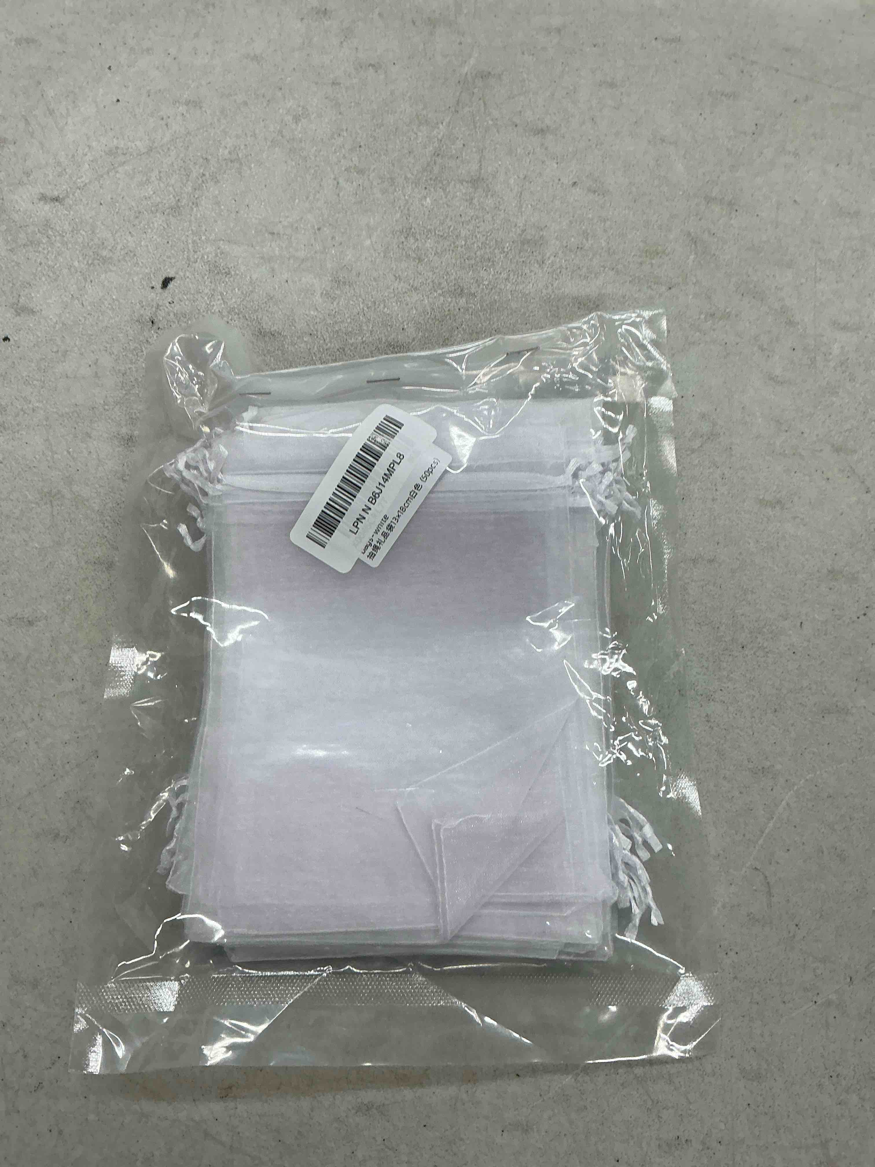 Condition photo showing Good Condition for organza bags, organza bags 5 x 7 inch, 50 pcs white sheer party favor mesh bag with drawstring, small jewelry gift candy bag for wedding christmas birthday halloween graduation party favors supplies white 1 count (pack of 50)