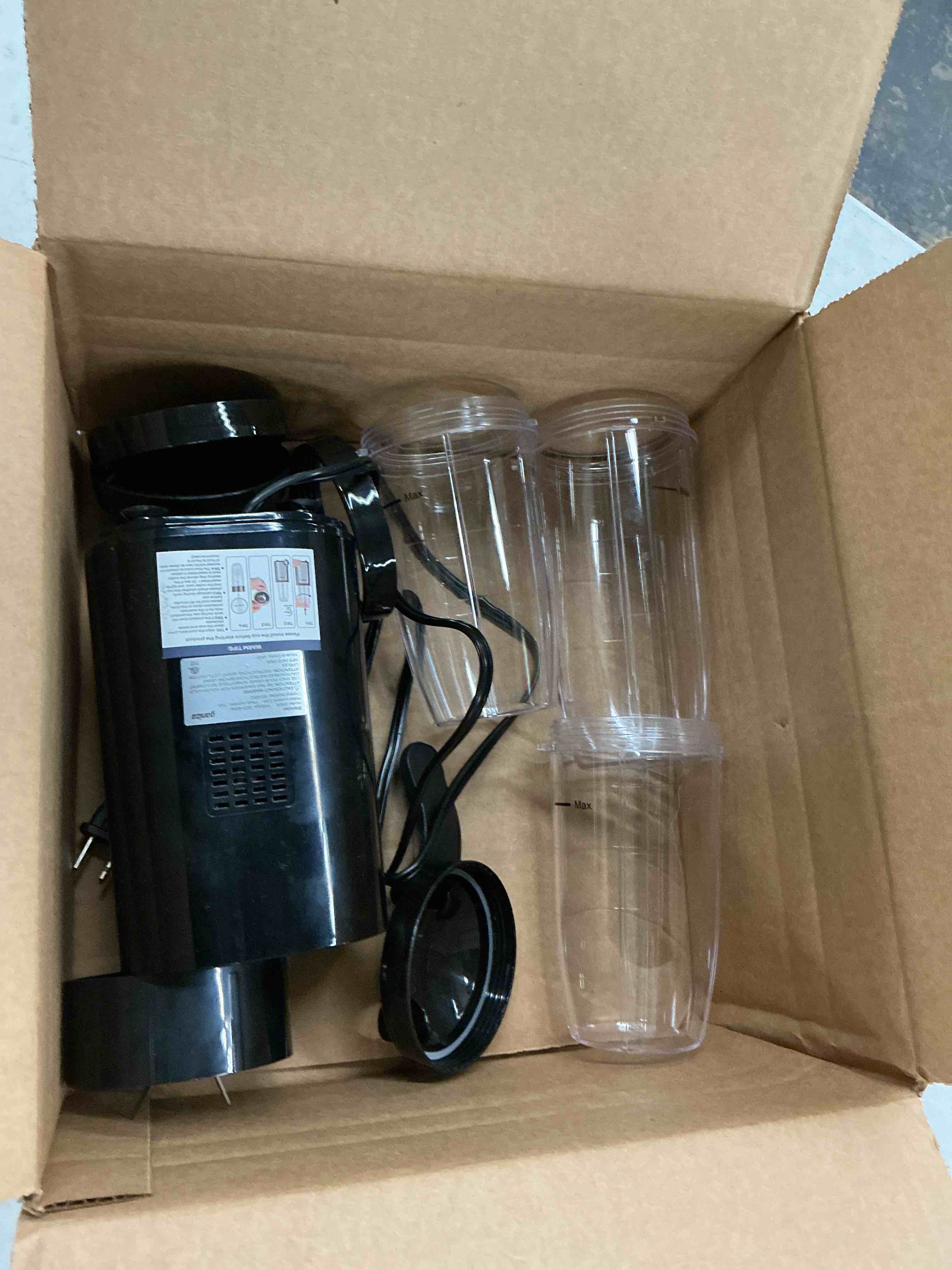 Condition photo showing As Is for Ganiza Blender for Smoothies, 14Pcs Personal Blender for Shake and Smoothies for Kitchen with 3 Portable Cups (1x24oz & 2X17oz), Single Serve Smoothie Maker, Nutritious Recipe Black Silver