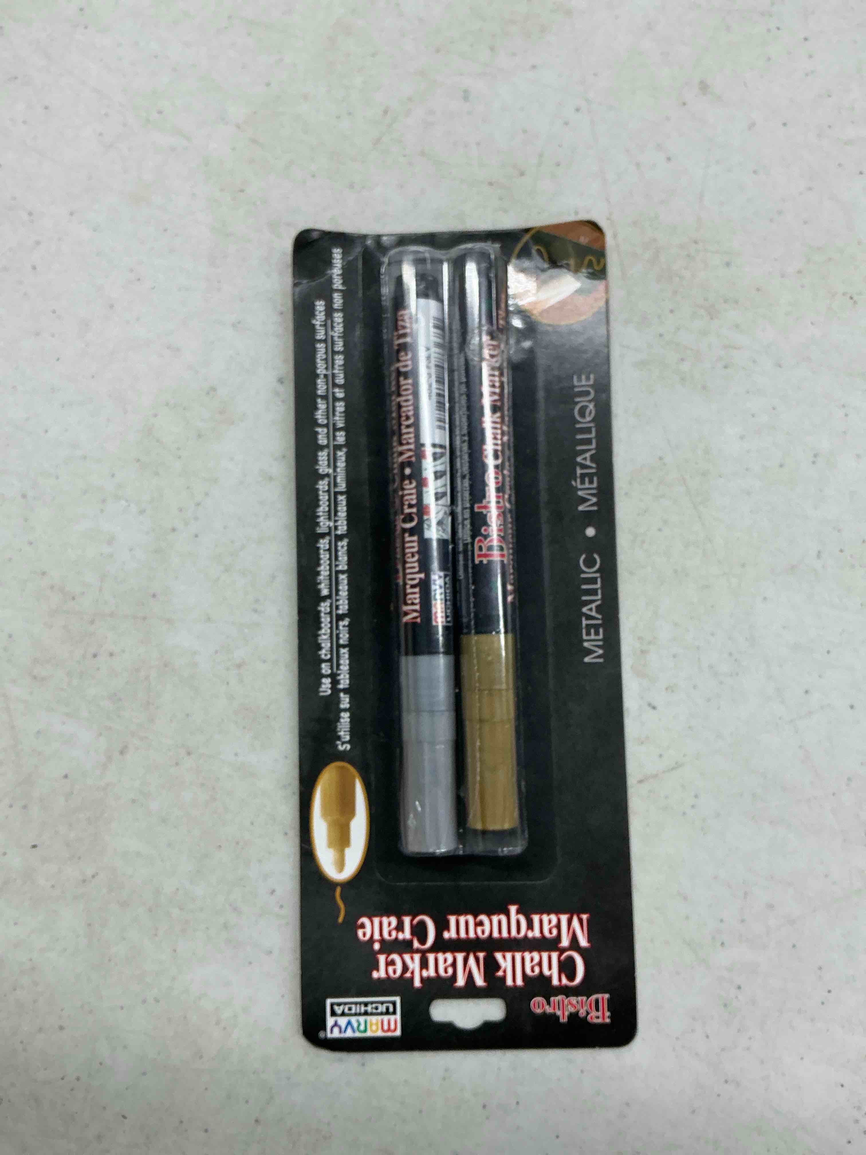 UCHIDA OF AMERICA, CORP. BISTRO MARKER 2/PK GOLD/SILVR, us:one size, Metallics - Gold & Silver