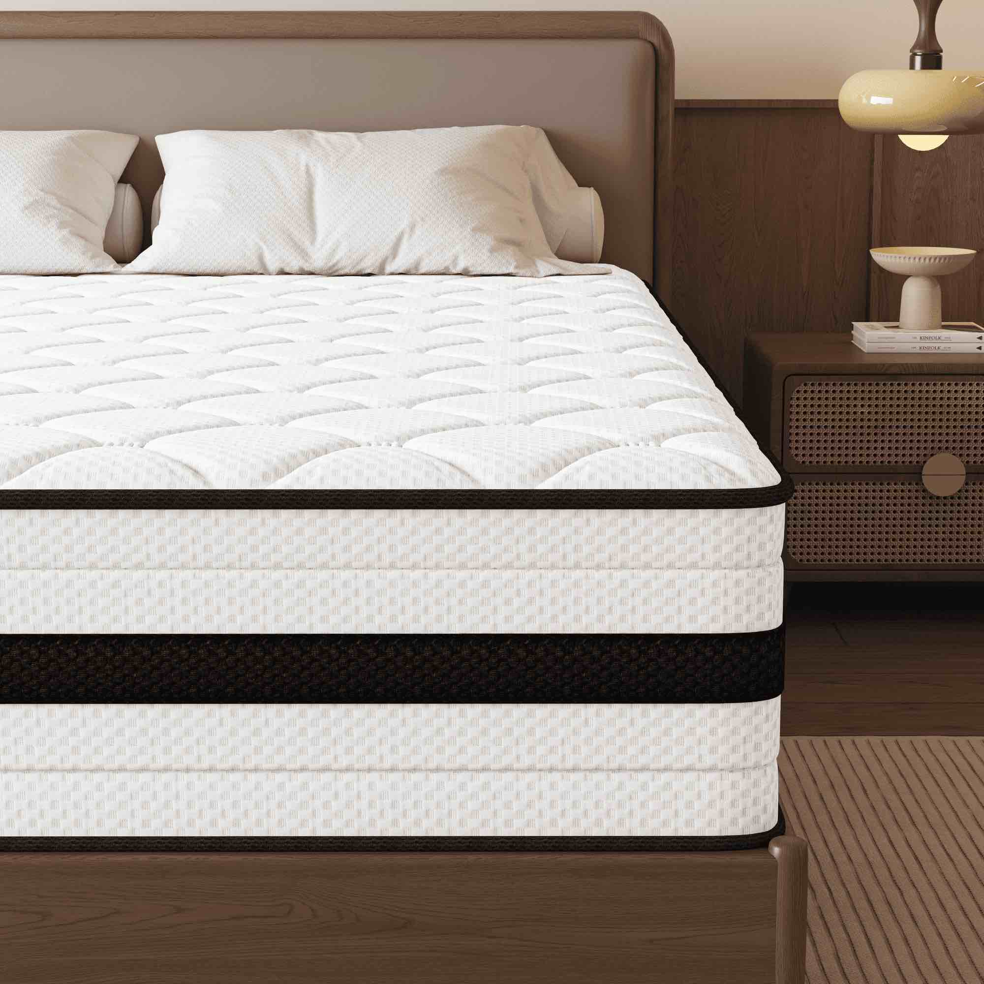 SEEUO Twin Mattress,10 inch Hybrid Mattress in a Box with Memory Foam & Individual Pocket Spring for Edge Support,Pressure Relief,Medium Firm,CertiPUR-US