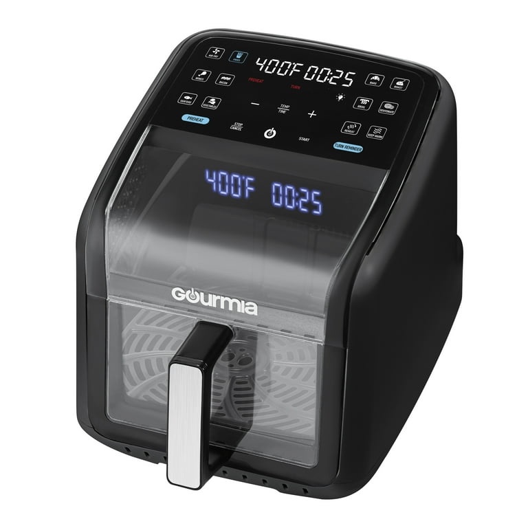 Gourmia Panorama 7-QT Digital Air Fryer with Panoramic View  Holographic Display  & 12 Presets  White