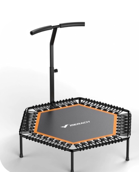 MERACH 450 lbs Mini Trampoline, 50" Fitness Trampoline with Silent Bungees, Stable & Quiet Exercise Rebounder for Kids/Adults