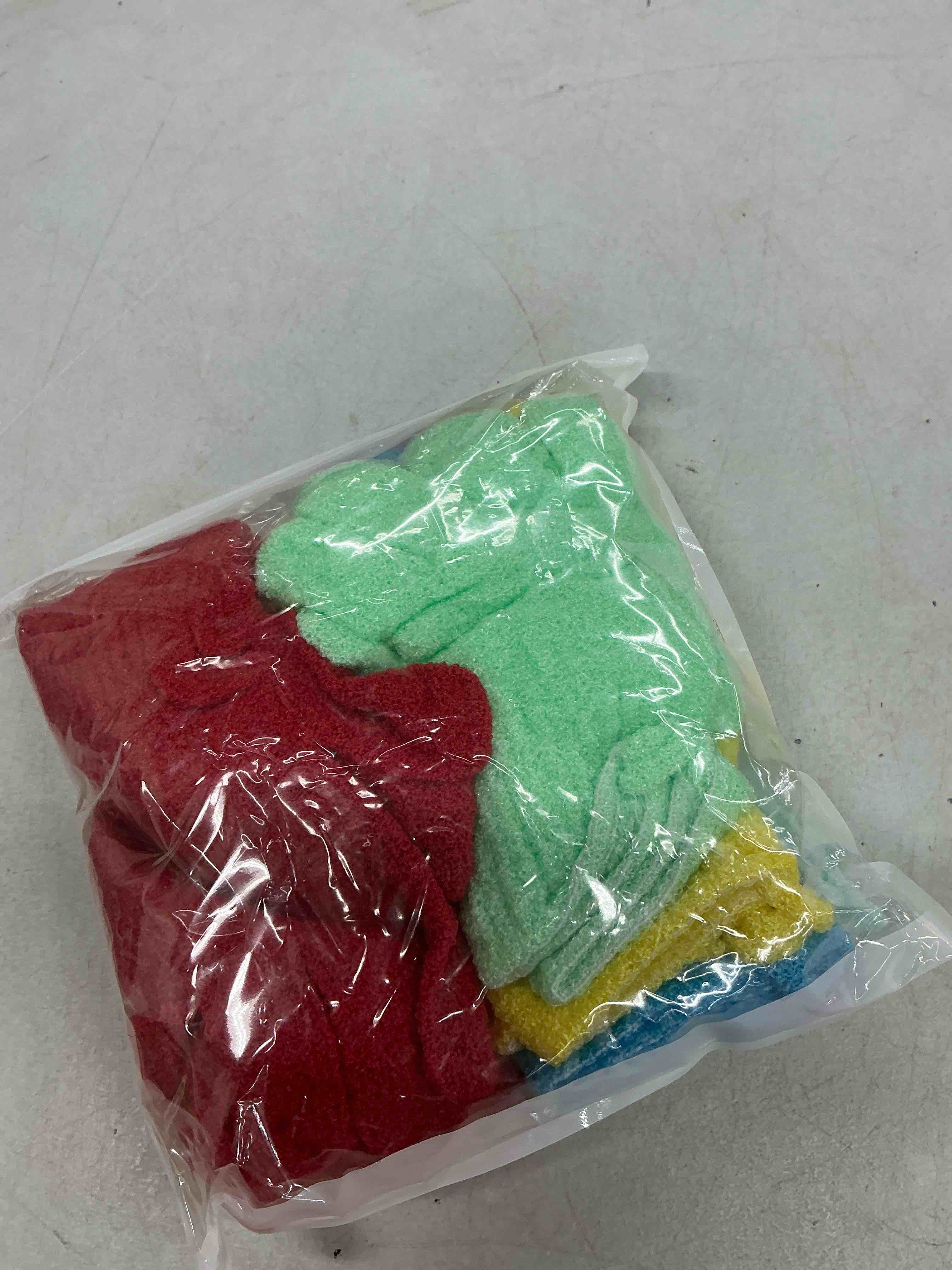 Condition photo showing Good Condition for shower gloves,24 pcs exfoliating bath gloves,body scrub gloves with hanging loop for beauty spa massage skin shower body scrubber-12 colors with hanging loop 24