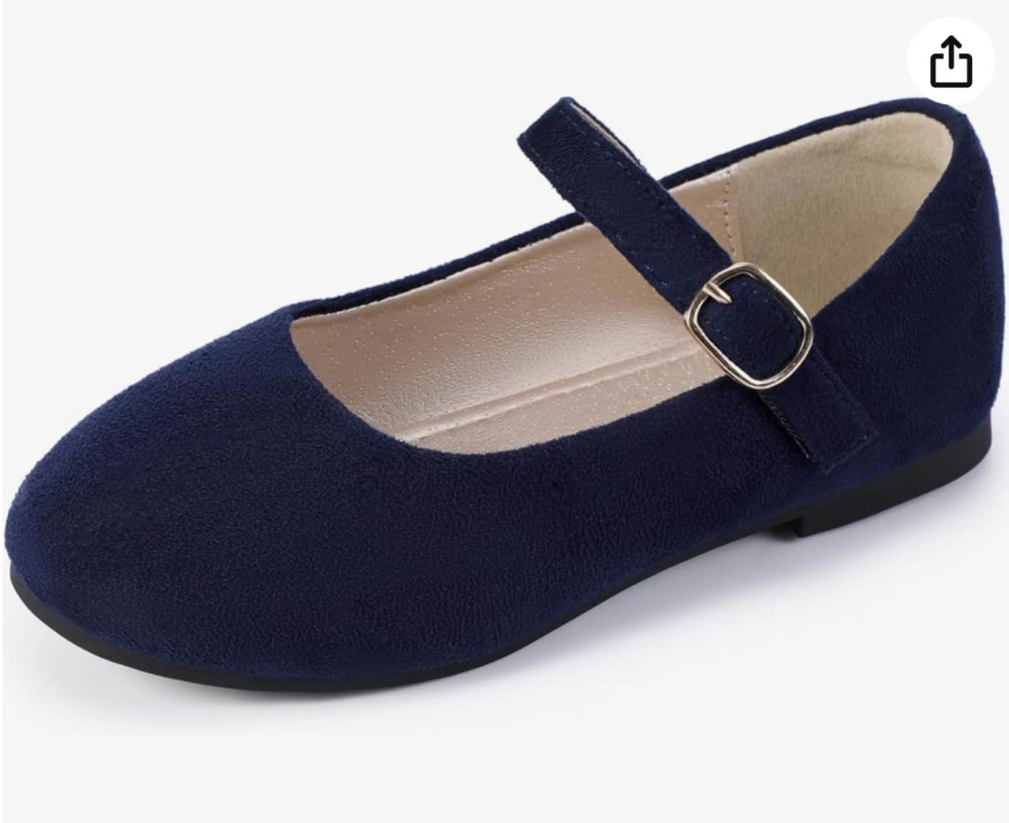 PANDANINJIA Rena Girls Dress Shoes Mary Jane Ballet Flats Back to School Uniform Shoes for Toddler/L size 2