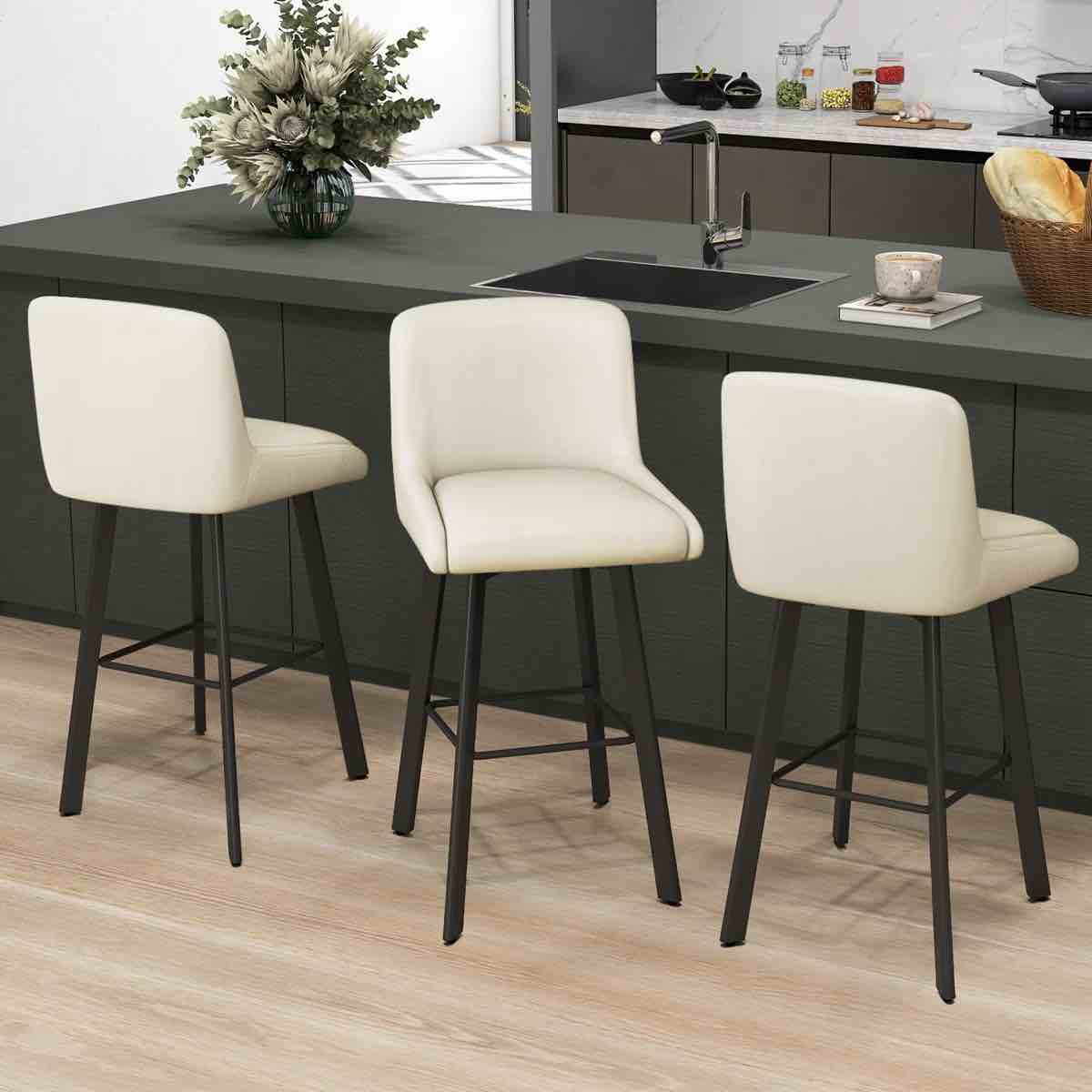 30"H Swivel Counter Height Bar Stools for Kitchen Island