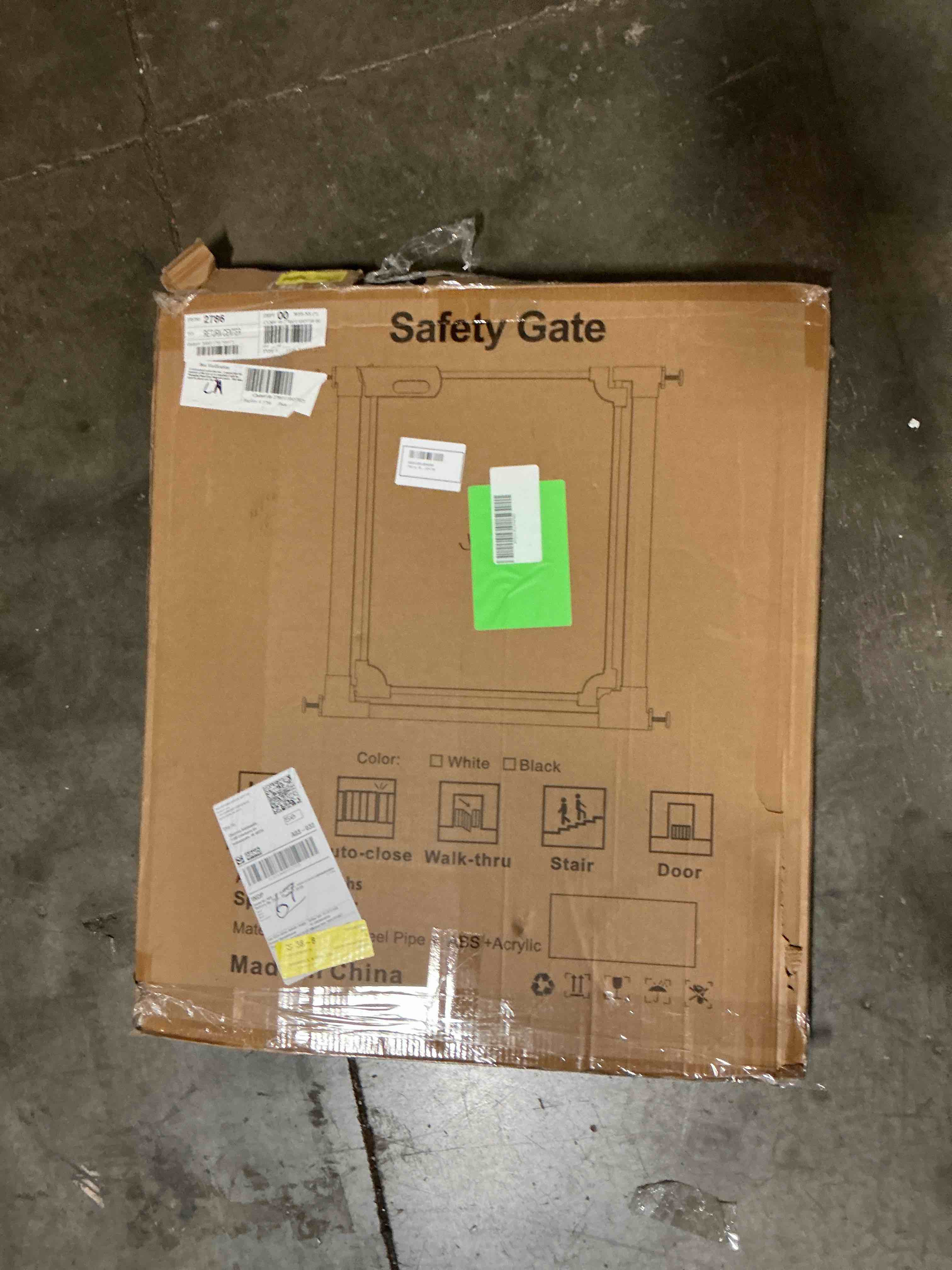 Fairy Baby Clear Baby Safety Gate with Wall Protectors 29-47 in Wide Pressure Mounted Gates White