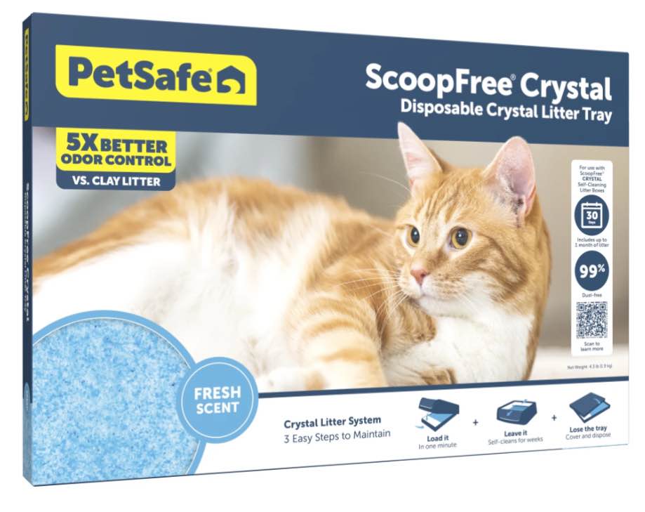 PetSafe ScoopFree Crystal Disposable Cat Litter Tray, Fresh Scent, Silica Crystals, 1-Pack, Blue