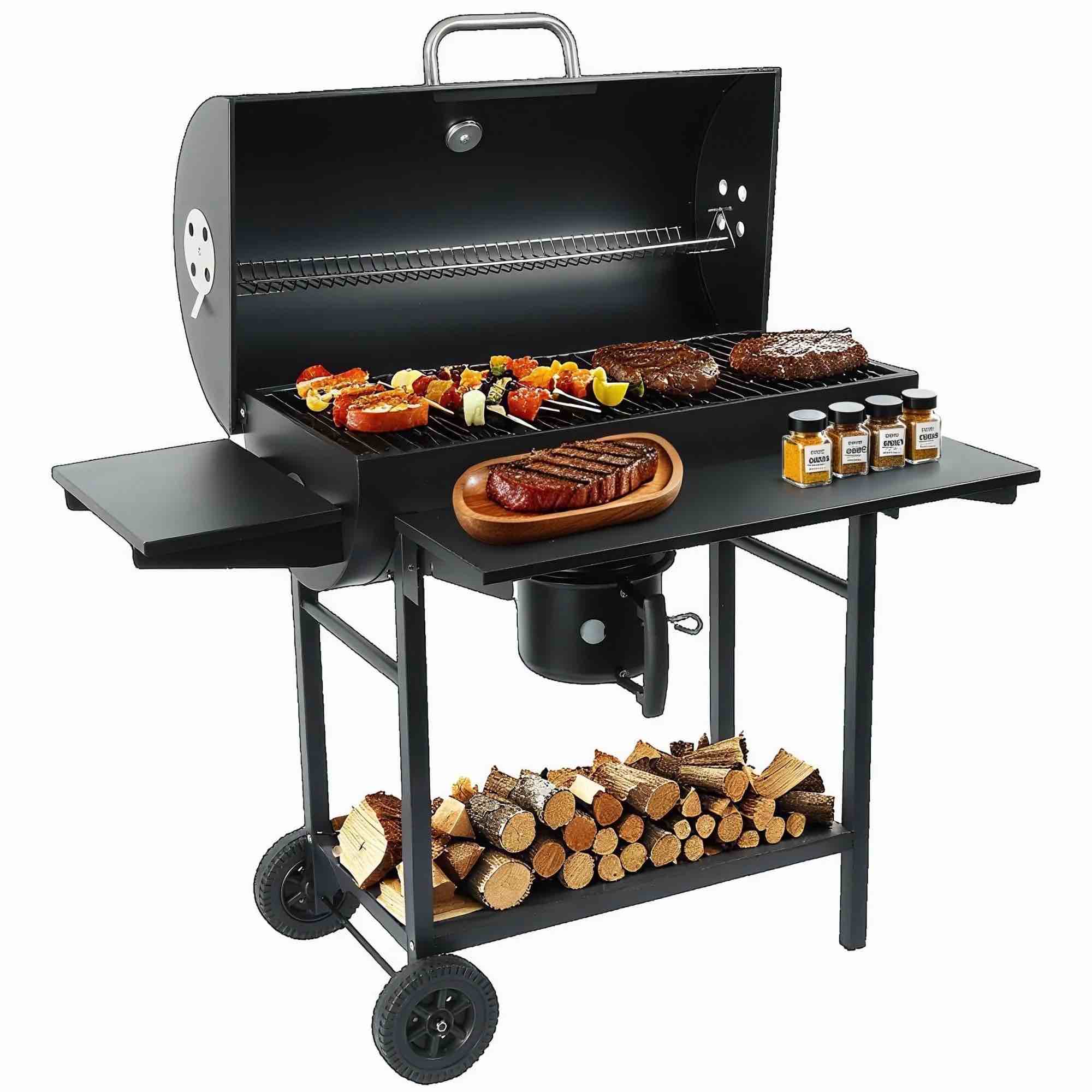 laraVist Portable Charcoal Grill with 450 SQ In Cooking Area, Removable Ash Pan & Foldable Tables