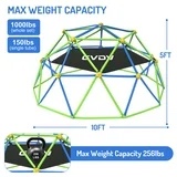GVDV 10 FT Dome Climber Jungle Gym for Kids - Outdoor Rust-Resistant Play Equipment, Easy Assembly, Supports 1000 lbs