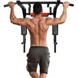 Multi-functional Wall Mounted Pull Up Bar Heavy Duty Chin Up Bar for Home Gym Indoor Upper Body Workout, Power Tower Set Training Equipment Fitness Dip Stand Supports to 440 Lbs