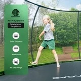 GVDV Outdoor Trampoline, 10' Backyard Recreational Pumpkin Trampoline for Kids with Enclosure