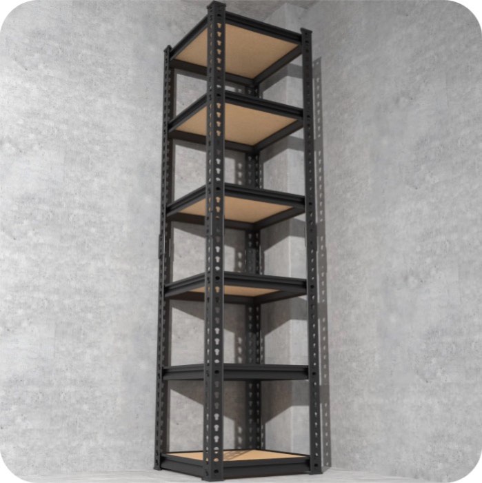 Ktaxon 6 Tier 16" W Shelving Rack for Garage & Industrial Heavy Duty, 1900LBS Adjustable Metal Tough Shelves Gloved Rubber Hammer, 16" W x 72" H x 16" D