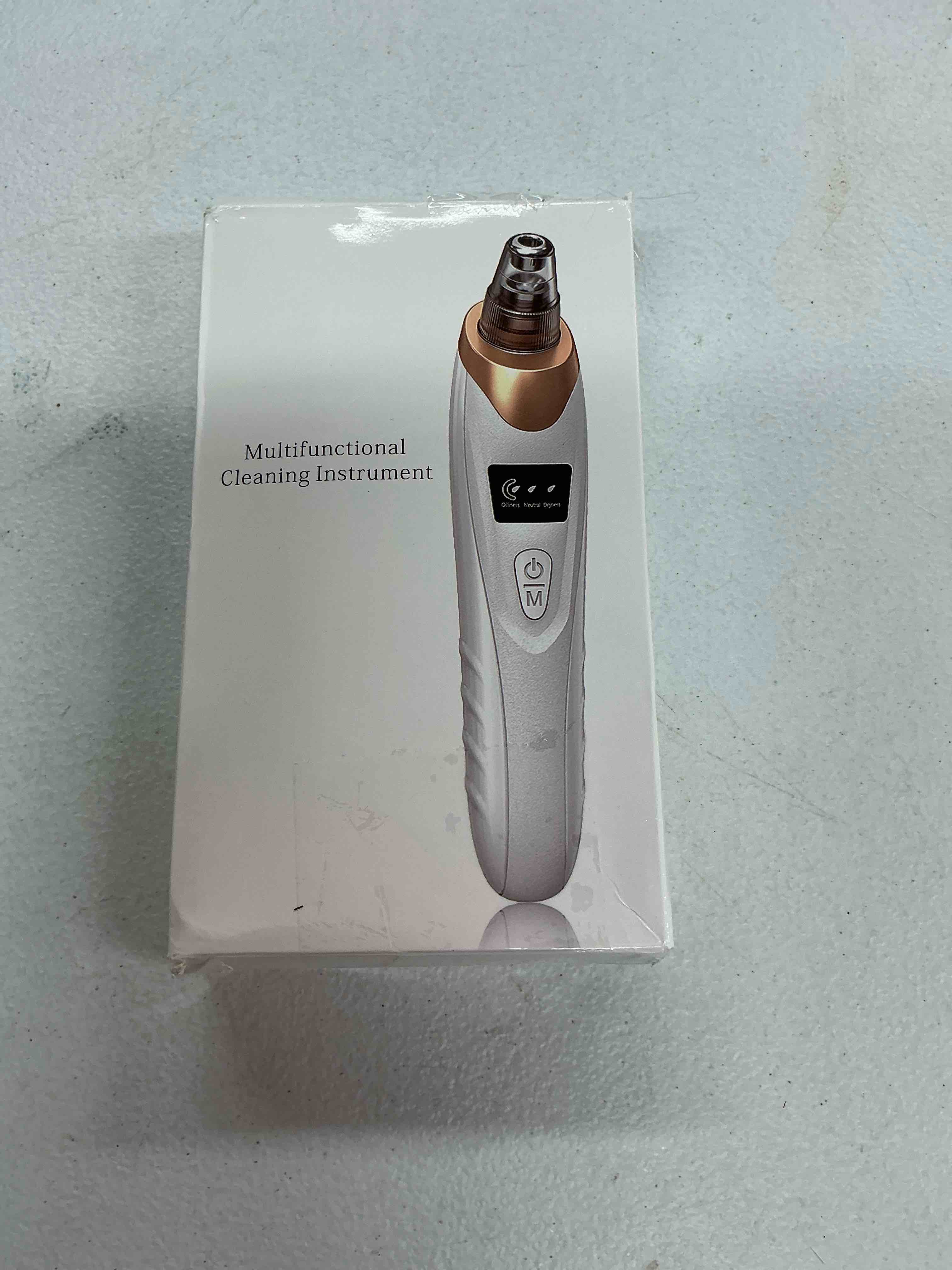 Condition photo showing New/Like New for blackhead remover vacuum - professional blackhead extractor for face with 3 adjustable suction levels, usb rechargeable pore cleaner, and 5 interchangeable probes (white)