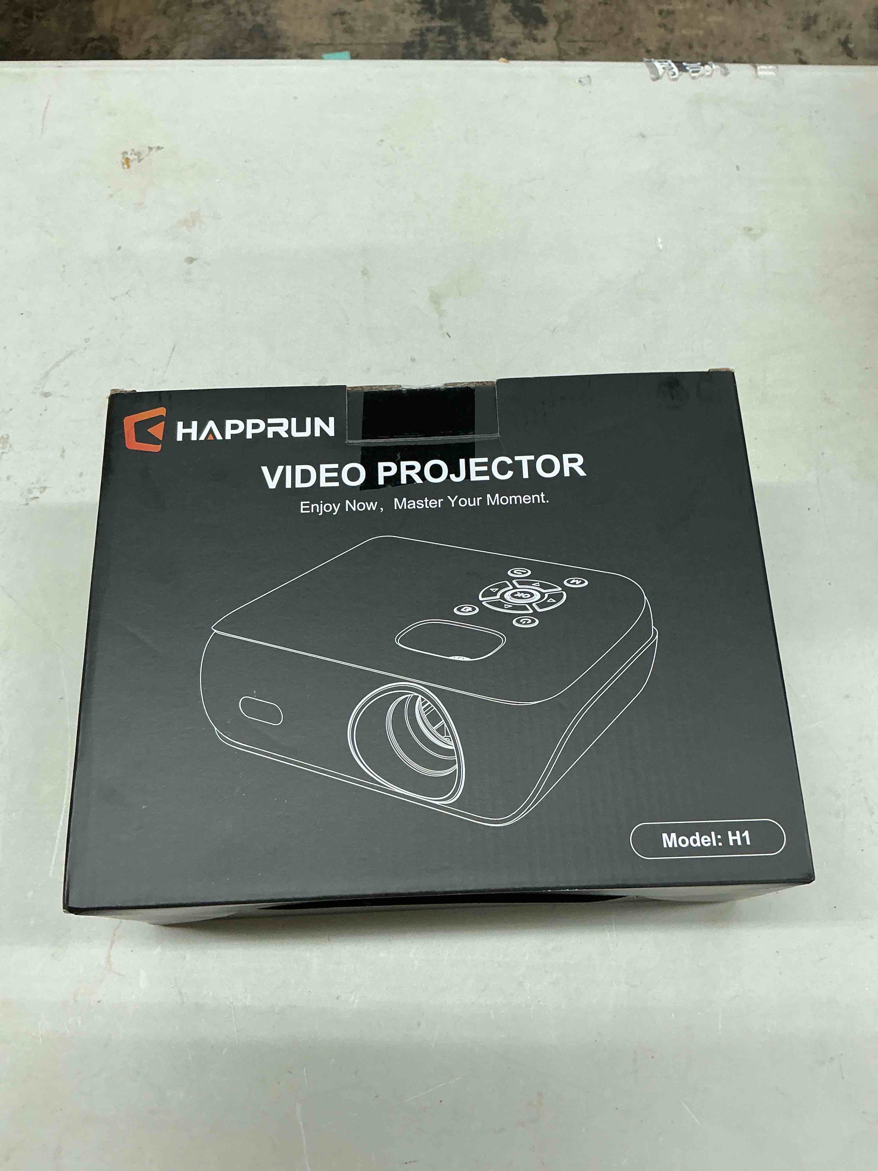 Condition photo showing New/Like New for happrun native 1080p projector, bluetooth home theater movie projector with built-in speaker, compatible with smartphone, hdmi, fire stick, ps5, indoor & outdoor use - without google tv system