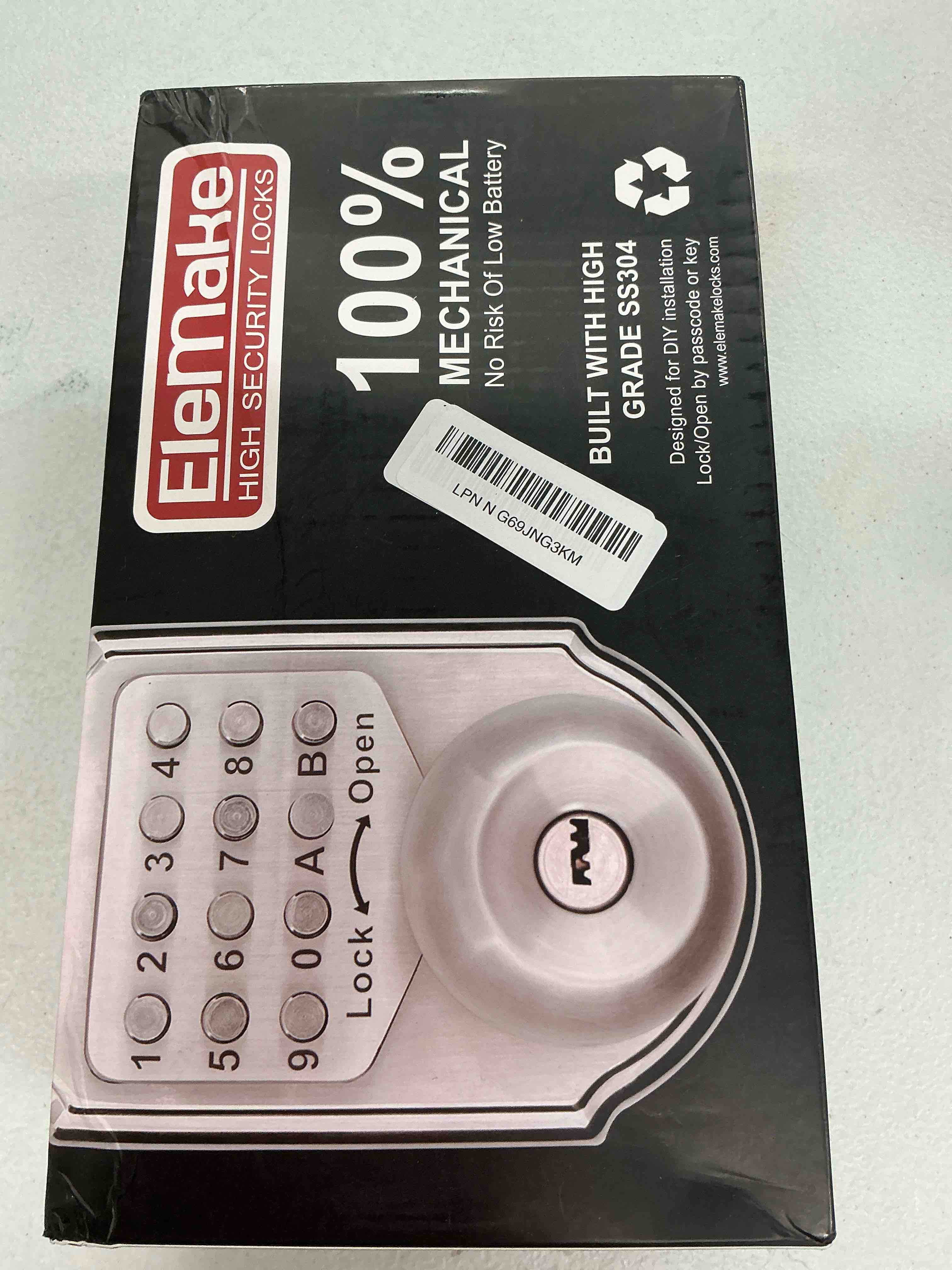 Condition photo showing New/Like New for bravex keyless entry keypad deadbolt door lock 304 stainless steel sabbath lock 100% mechanical shabbos lock- no risk of low power