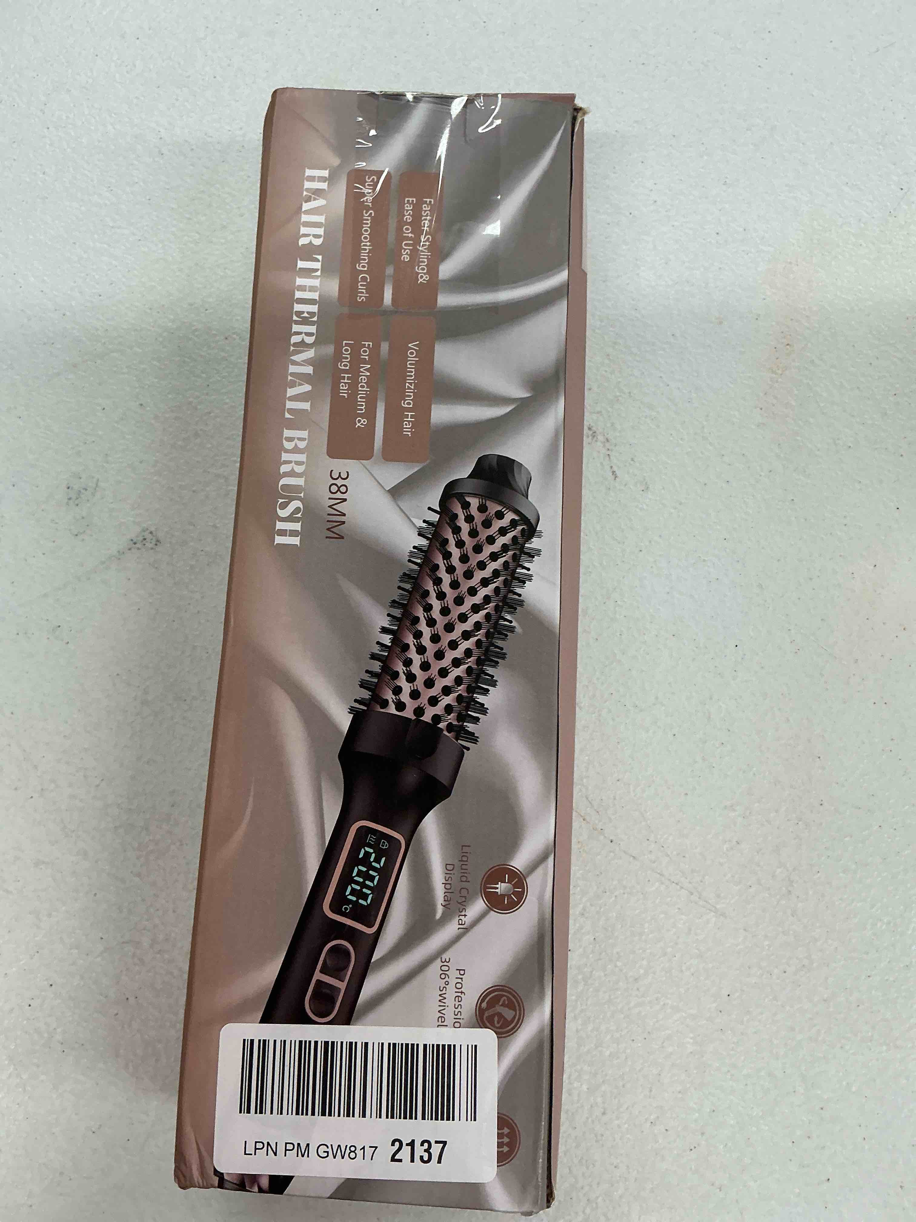 Condition photo showing Good Condition for nonk thermal brush 1.5", thermal round curling brush, long lasting universal voltage heated curling iron for all hair, tourmaline ceramic,curling iron with 5 temperature control, rose gold