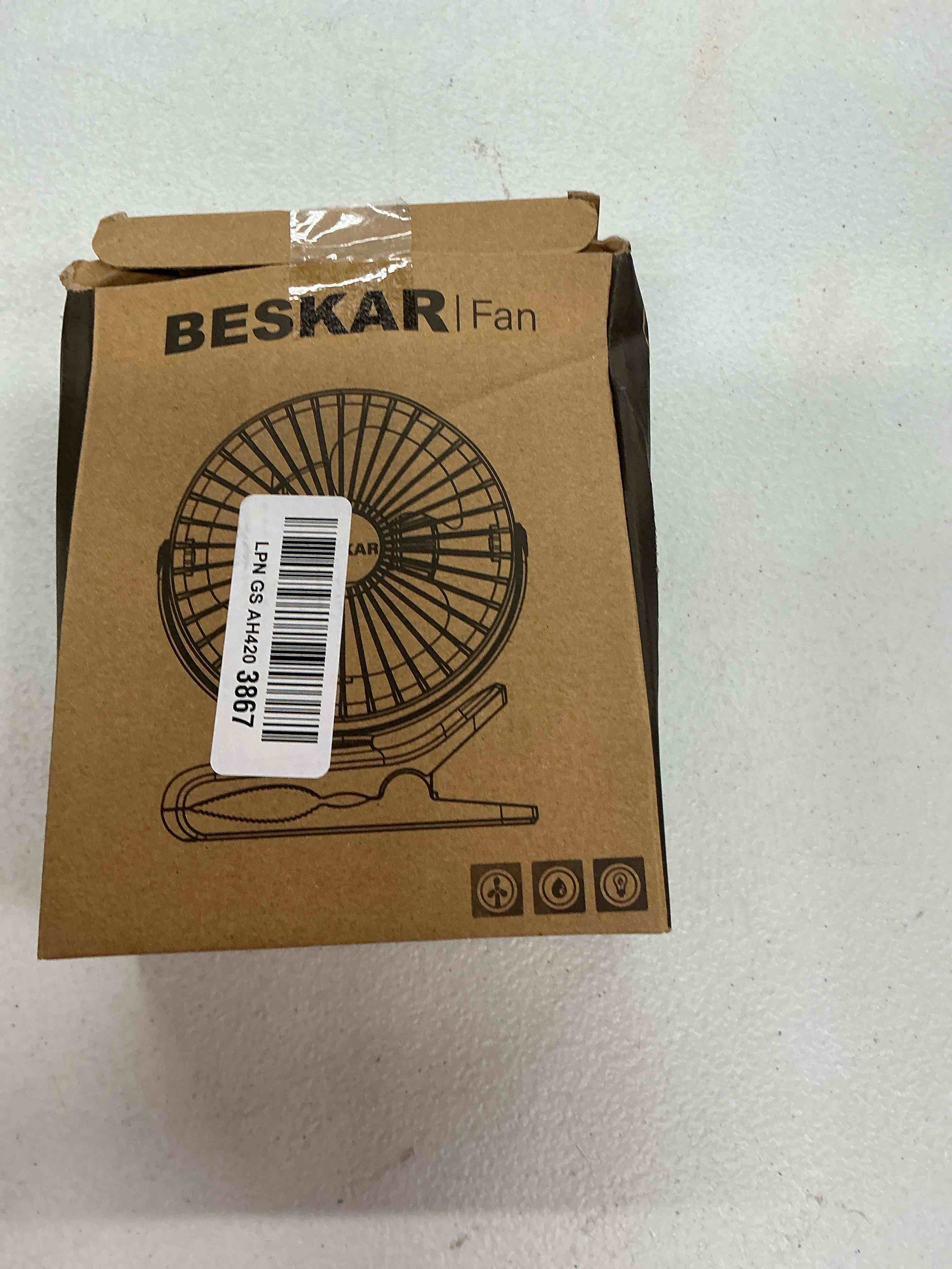 Condition photo showing Good Condition for beskar small clip on fan, 3 speeds usb fans with strong airflow, clip & desk fans usb plug in with sturdy clamp - ultra quiet operation fan for office dorm bedroom stroller | 3 speeds strong airflow, sturdy clamp, ultra quiet personal cooling fan for office dorm bedroom stroller full pink