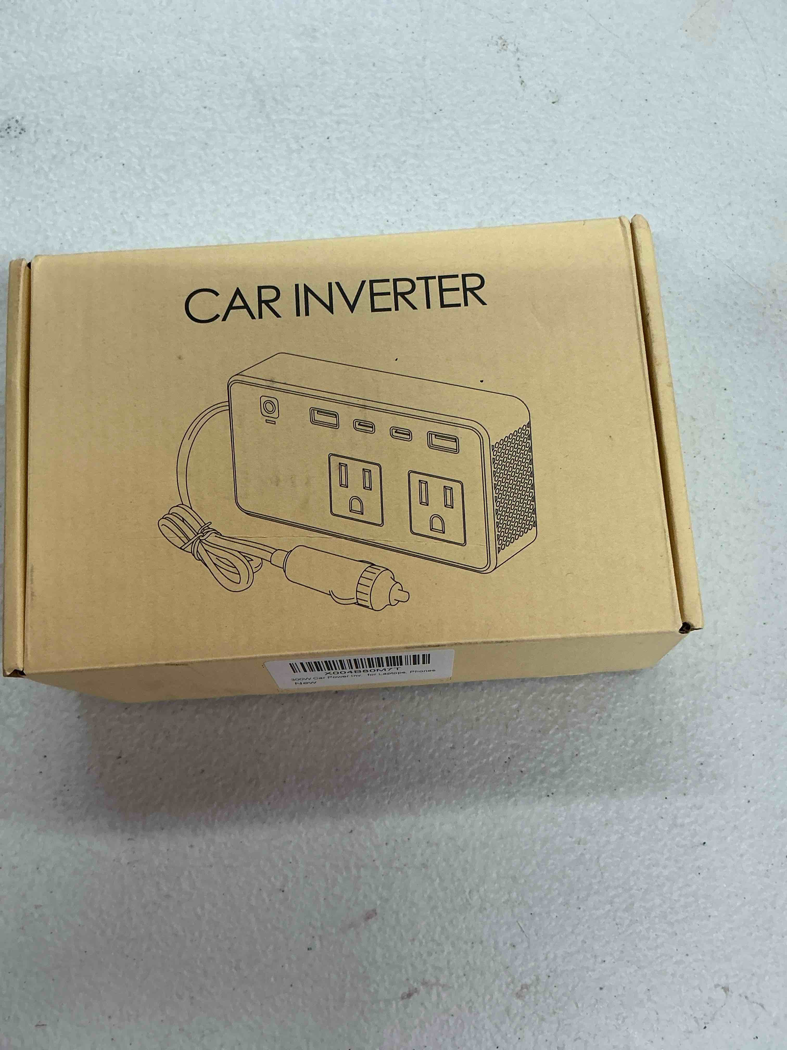 Condition photo showing New/Like New for 300w car power inverter - ysolx dual dc 12v to 110v ac car outlet adapter to wall plug, 24w fast charging usb-c&usb-a, portable ?charger converter with for laptops, phones 300w black