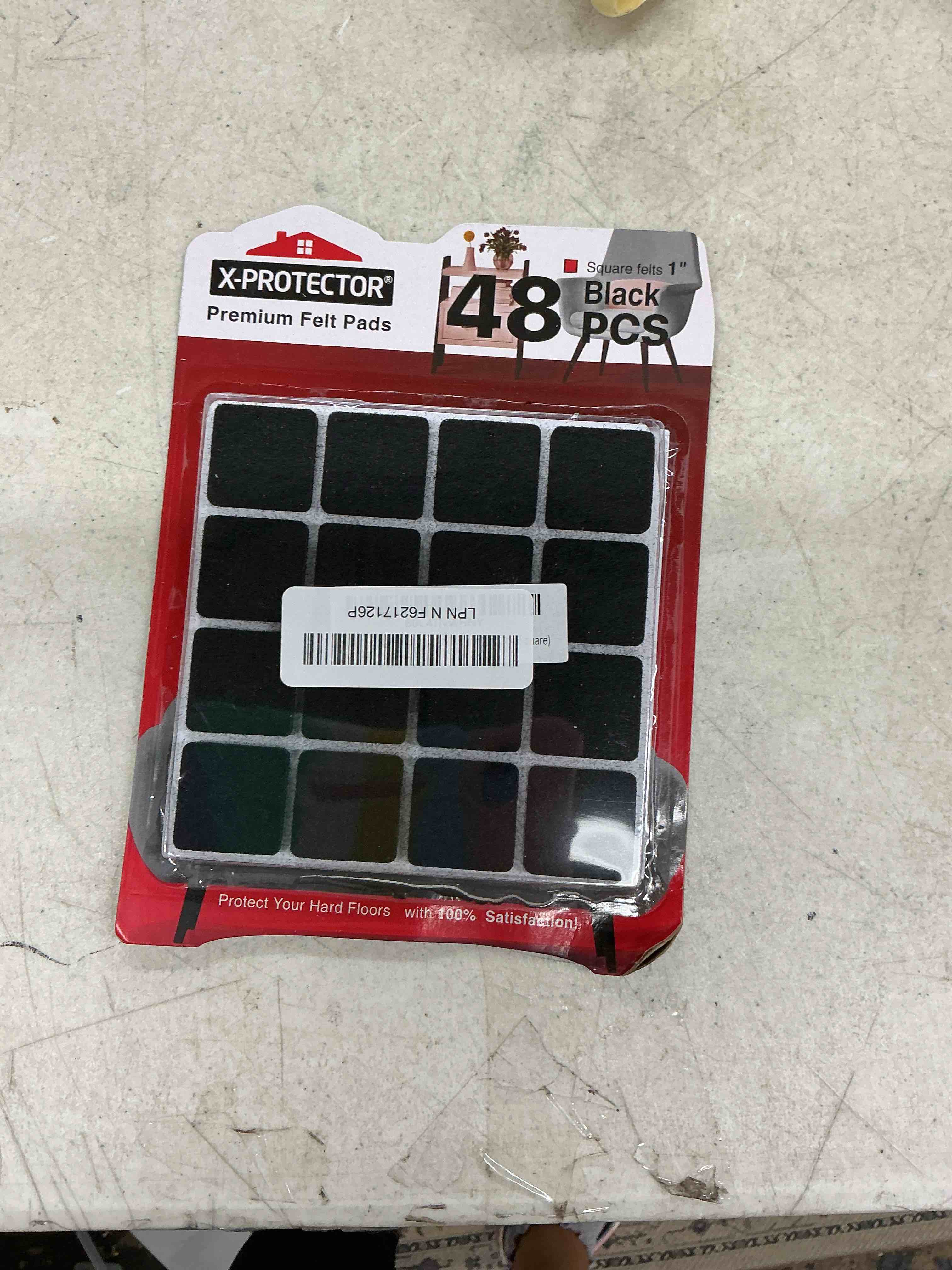 Condition photo showing New/Like New for x-protector felt furniture pads - 48 pcs 1" - felt pads floor protectors - chair felt pads - felt pads for furniture feet - furniture pads for hardwood floors - protect your floors! (black, square) 1" 48 black, square