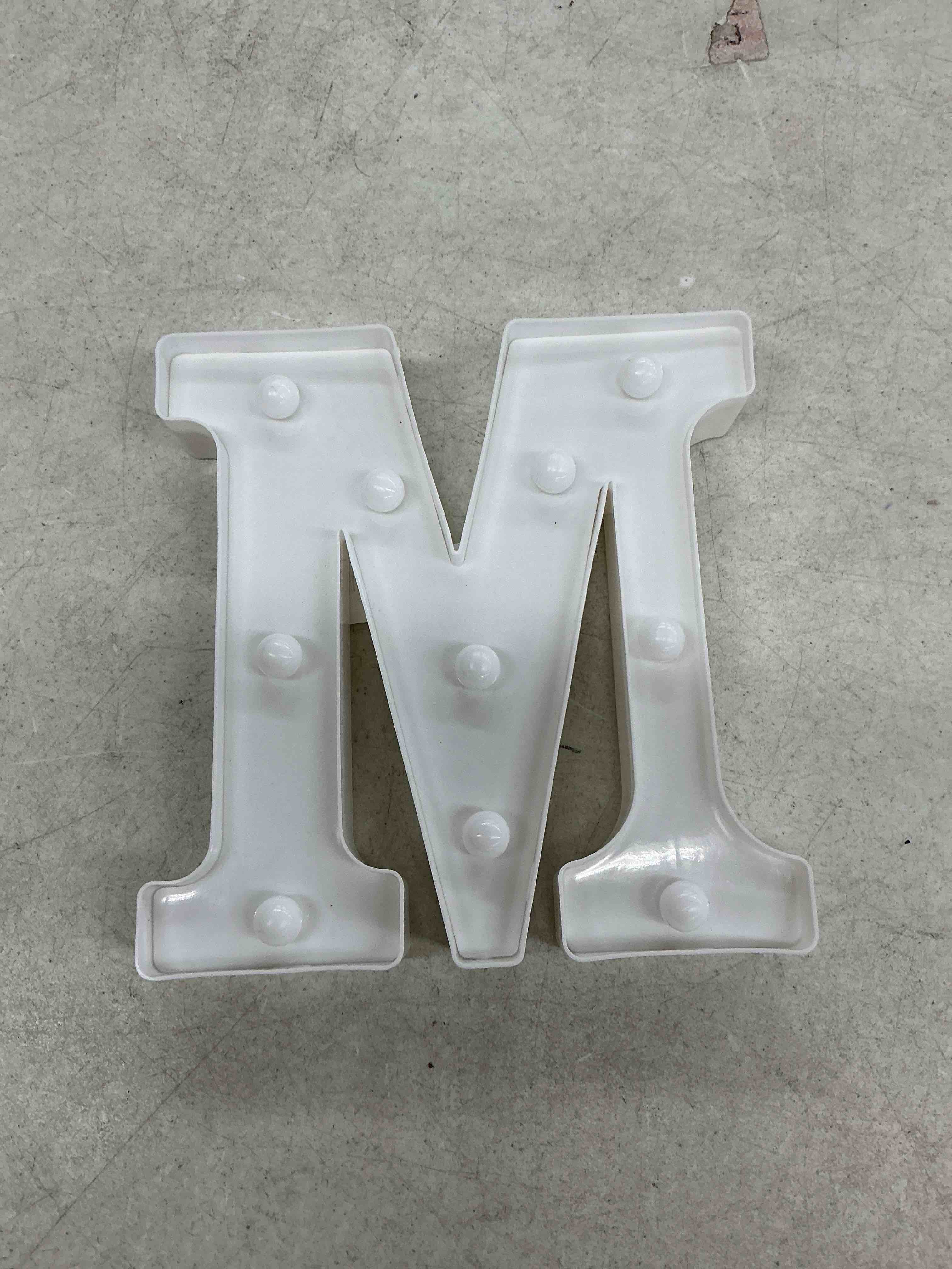 Condition photo showing Good Condition for small led marquee letters, light up letters, 8.58 inch led letter lights, battery powered lighted sign for table, party, birthday, christmas decor (letter m)