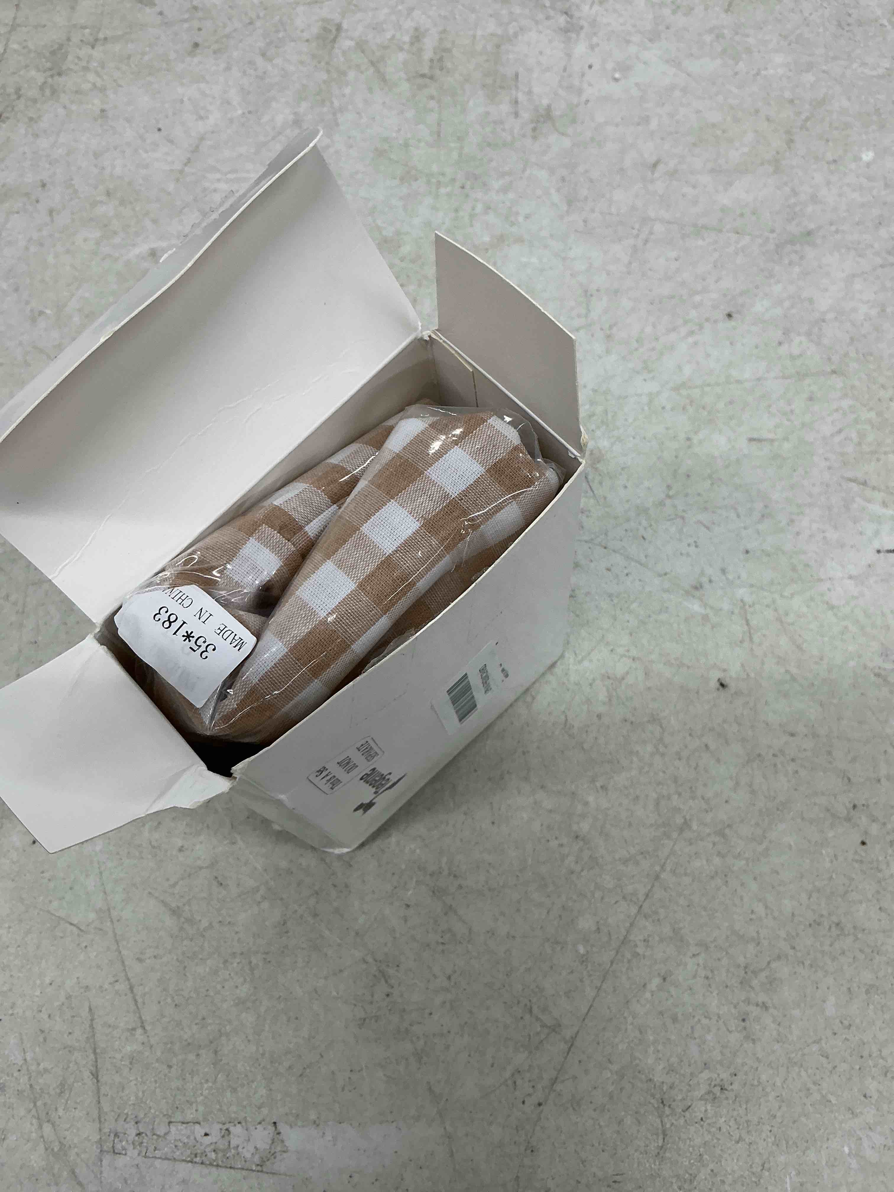 Condition photo showing Good Condition for tegeme light brown gingham table runner 12''x71'' cotton ruffle checkered plaid table runner farmhouse cabinet cover for home kitchen dinner party decorations plaid light brown