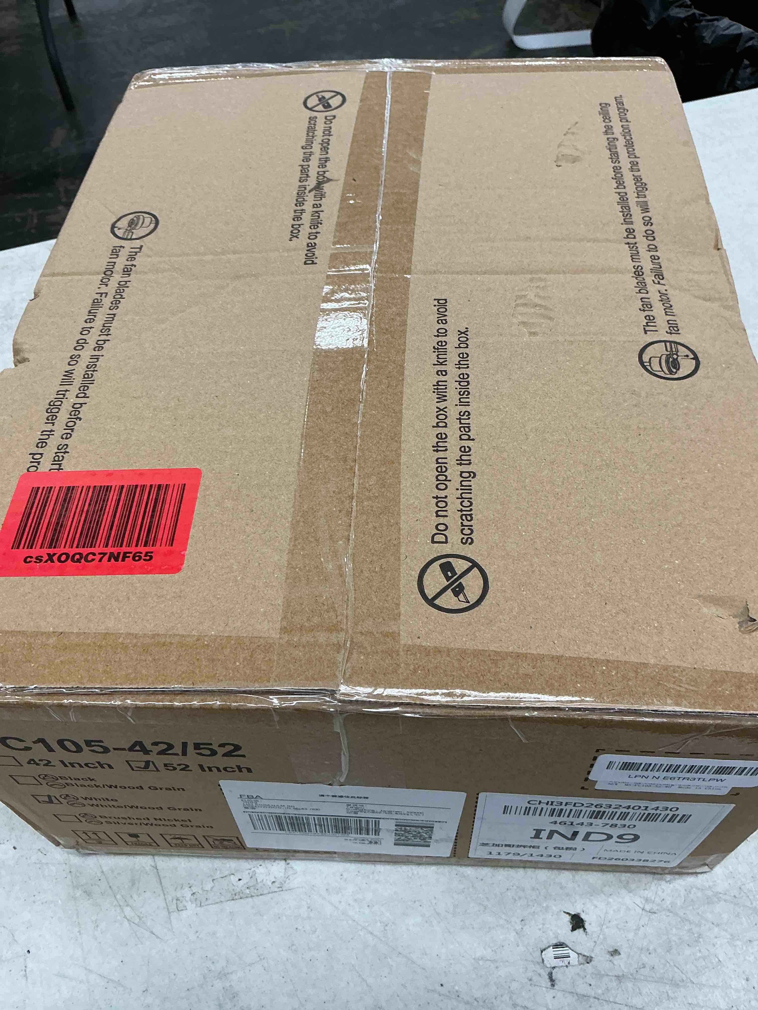Condition photo showing New/Like New for flush mount ceiling fan with light, 52 inch, remote control, 3cct dimmable led, 6-speed silent reversible dc motor, low profile hugger ceiling fan for indoor/outdoor 90-264v 50/60hz fresh white fresh white 52 inches