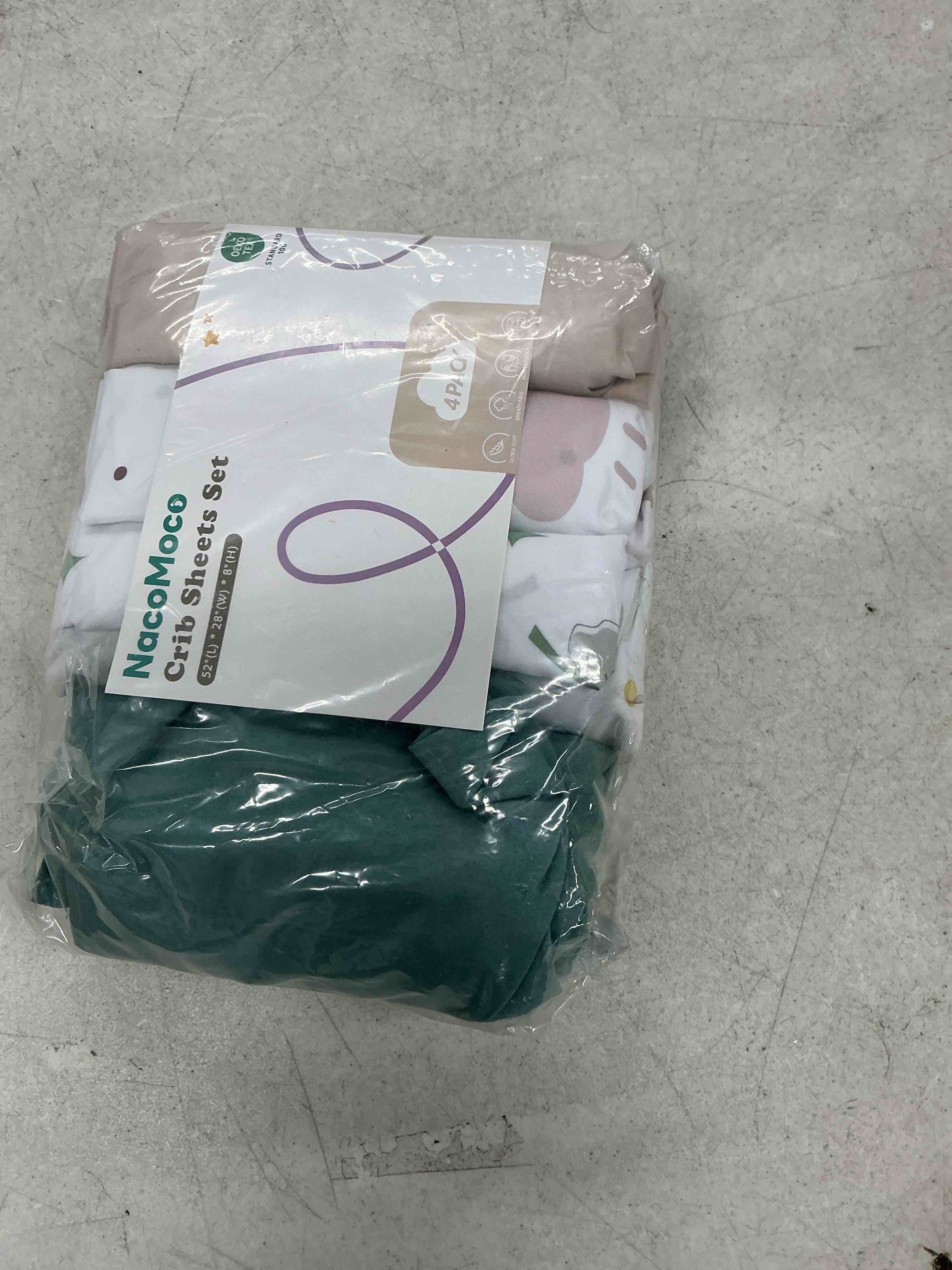 Condition photo showing Good Condition for 4 pack baby crib sheets for boys girls - ultra soft & skin-friendly fitted crib sheet for standard crib and toddler mattress, 52"x28"(green) clover, green