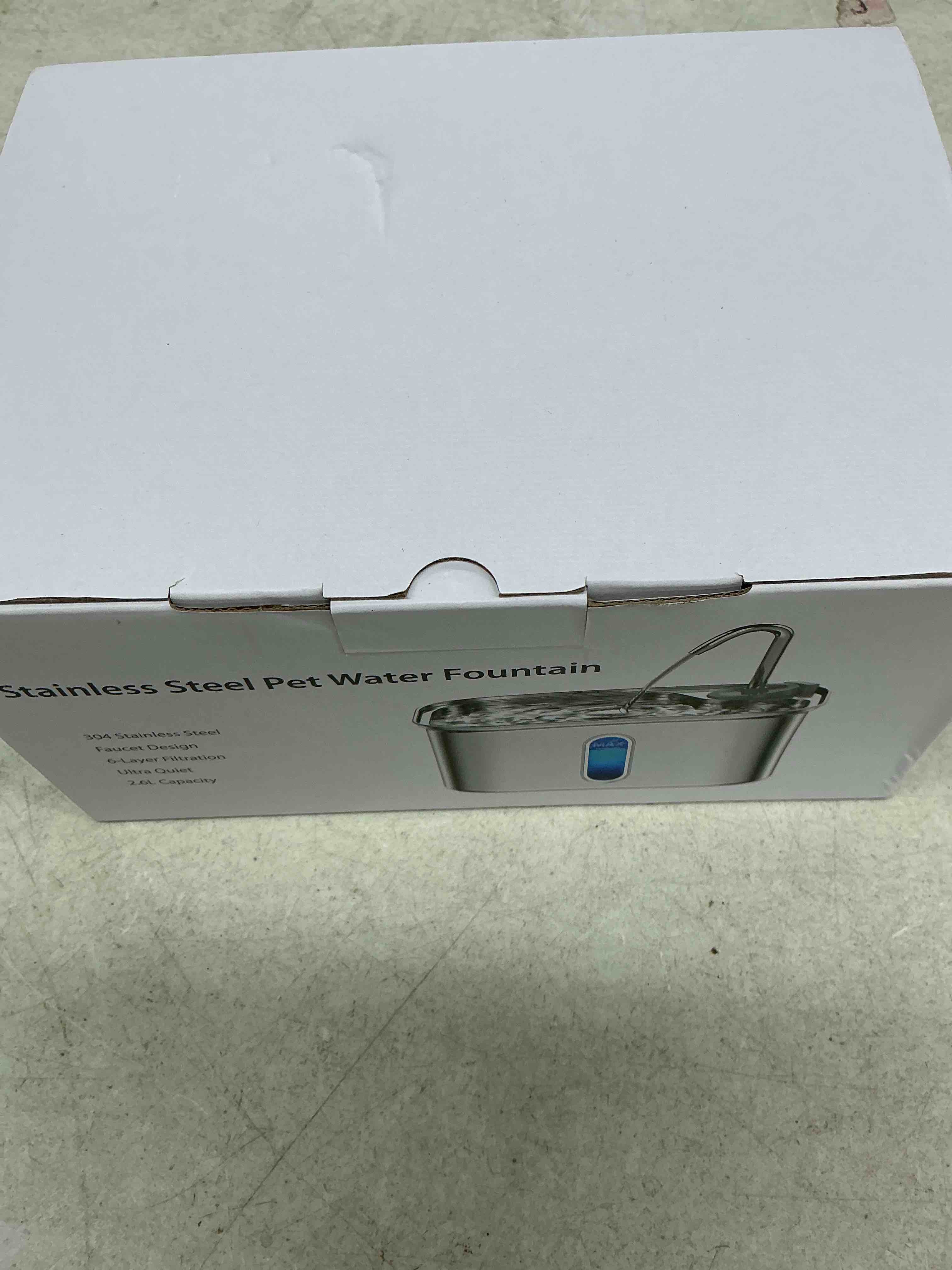 Condition photo showing Good Condition for cat water fountain stainless steel for cats indoor 2.5l 85oz by bpa-free sus304, effective 6-layer filter cat fountain for drinking 20db ultra quiet & soft flow metal pet water fountain fountain+1 filter
