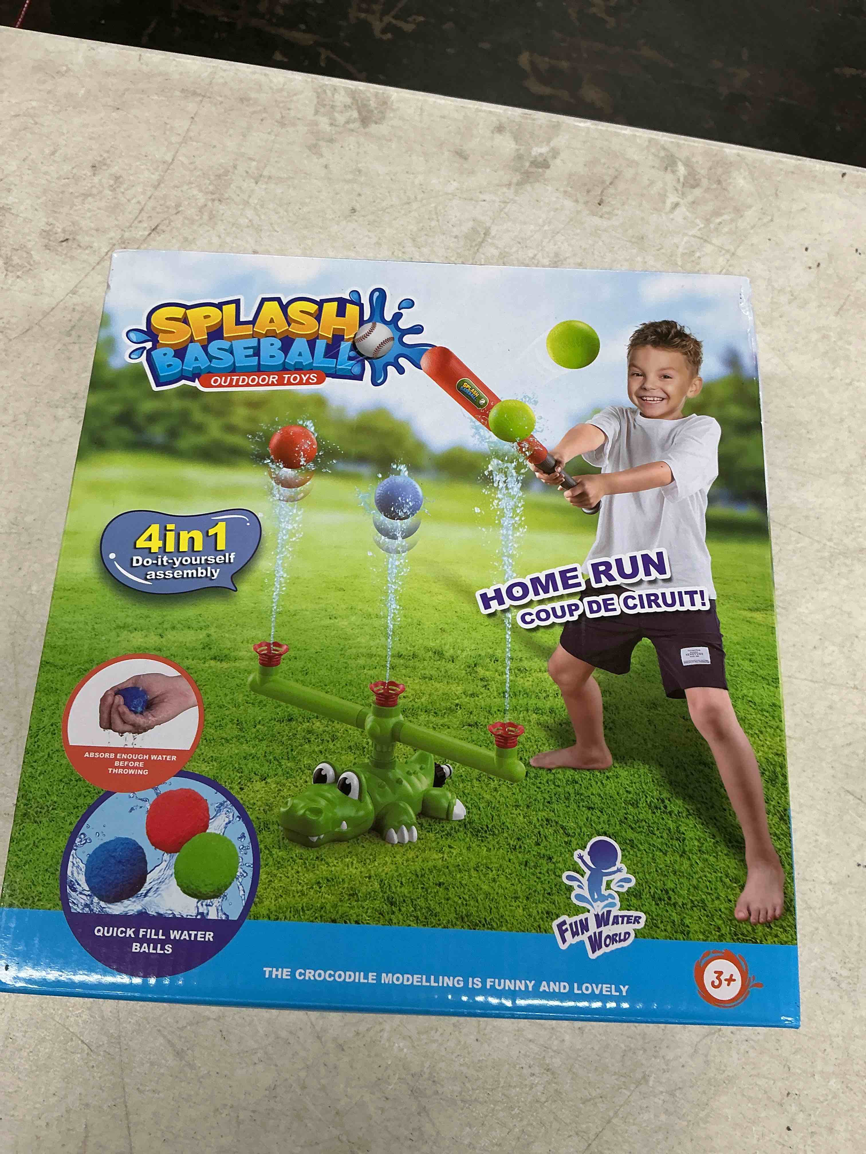 Condition photo showing Good Condition for intoypad 4-in-1 kids water sprinklers t ball set & water ball toy, crocodile baseball sprinkler for backyard outdoor summer toys for boys girls outside yard water game toys for kids toddlers ages 3-8