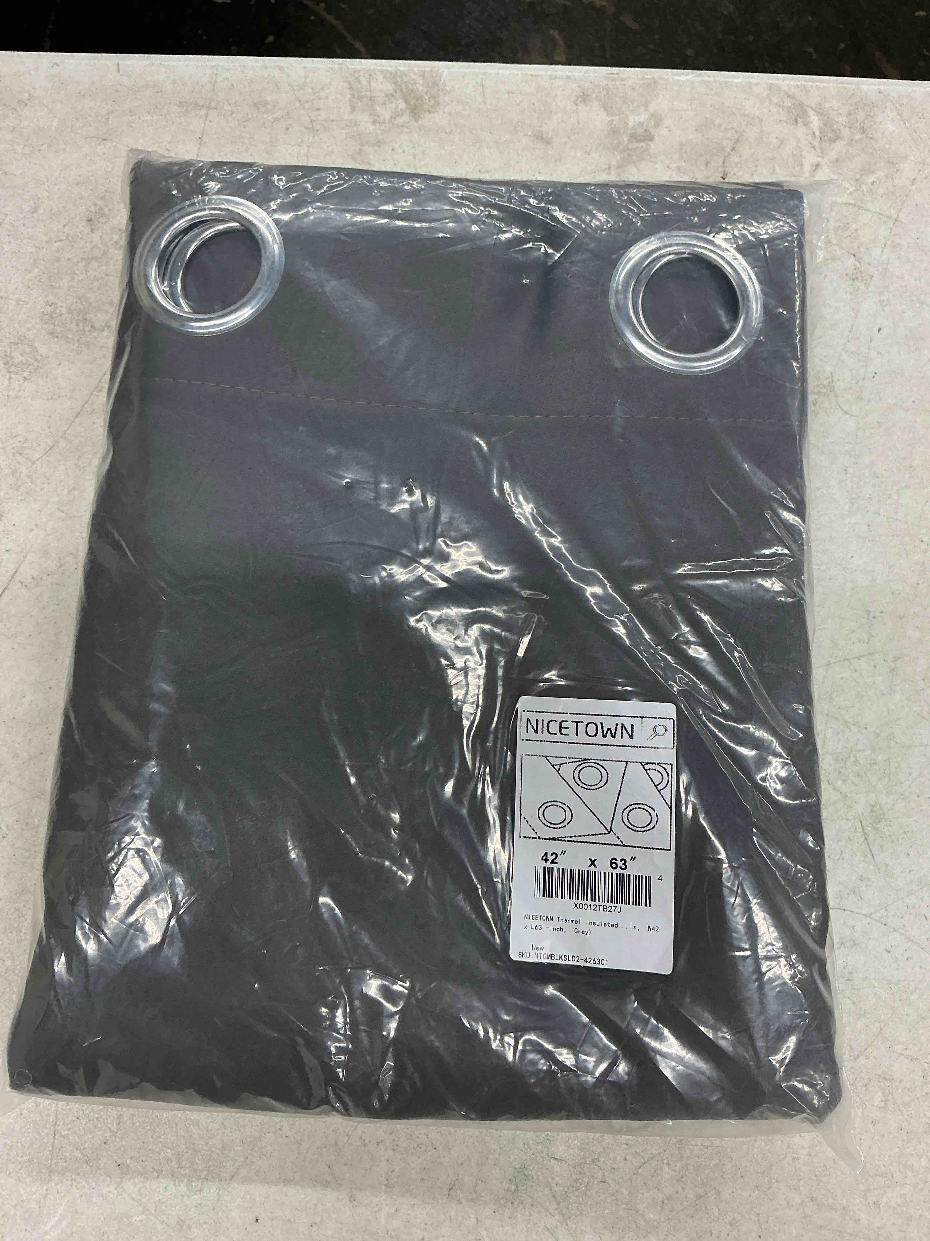 Condition photo showing New/Like New for nicetown thermal insulated grommet blackout curtains for bedroom (2 panels, w42 x l63 -inch, grey) grey 42"w x 63"l (pack of 2)