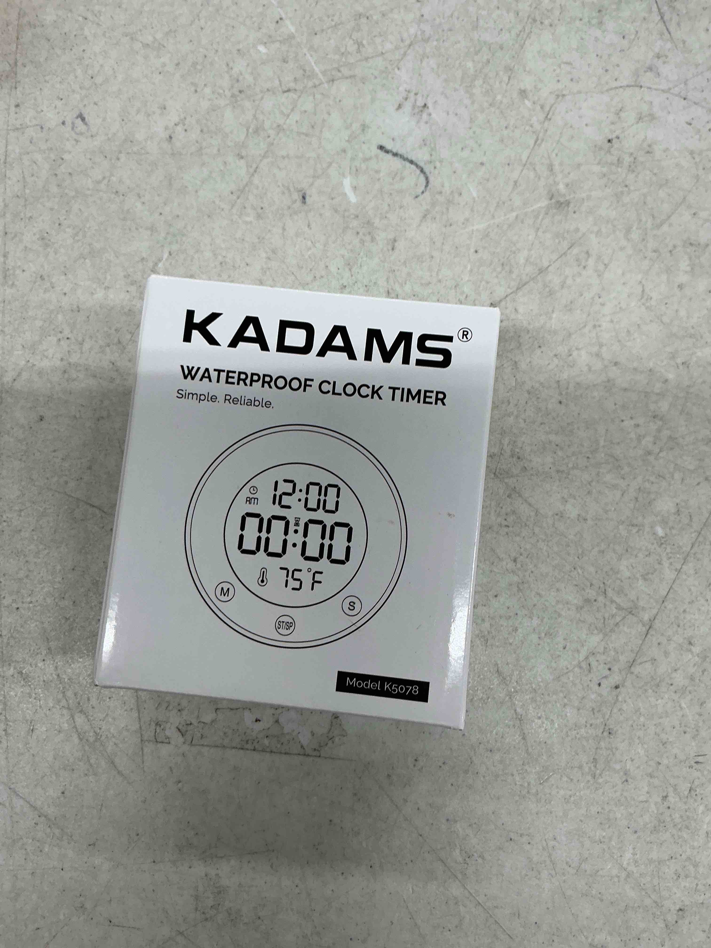 Condition photo showing Good Condition for kadams shower timer clock waterproof bathroom timer – digital wall clock with countup countdown, magnetic kitchen timer clock temperature, suction cup kids shower spa cook bath (3.54'', white) white round