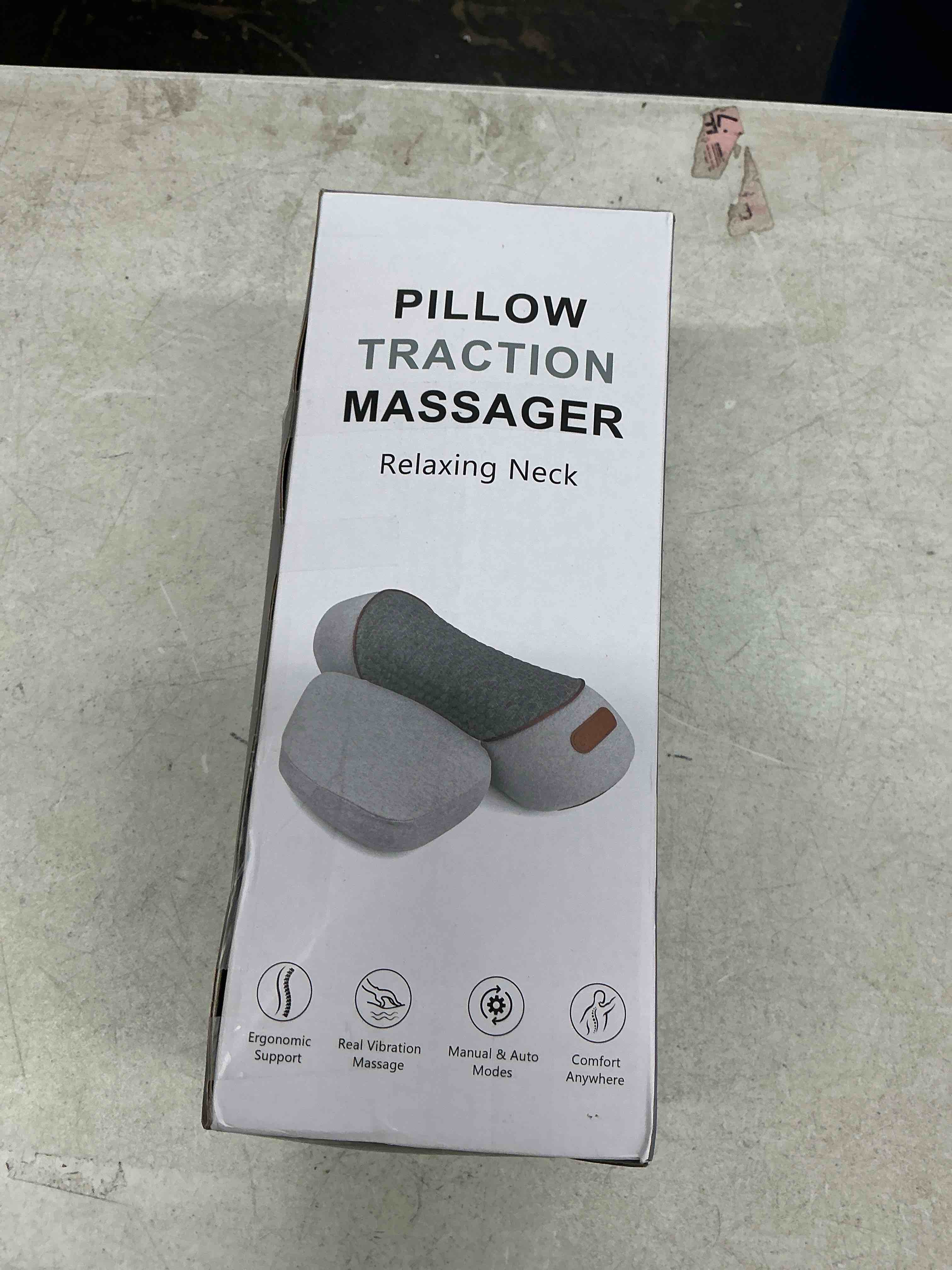 Condition photo showing Good Condition for 3-in-1 neck massager pillow for pain relief, neck massager with heat and cervical traction, deep tissue massage pillow for shoulder & back comfort, ergonomic design for men and women (deep gray)
