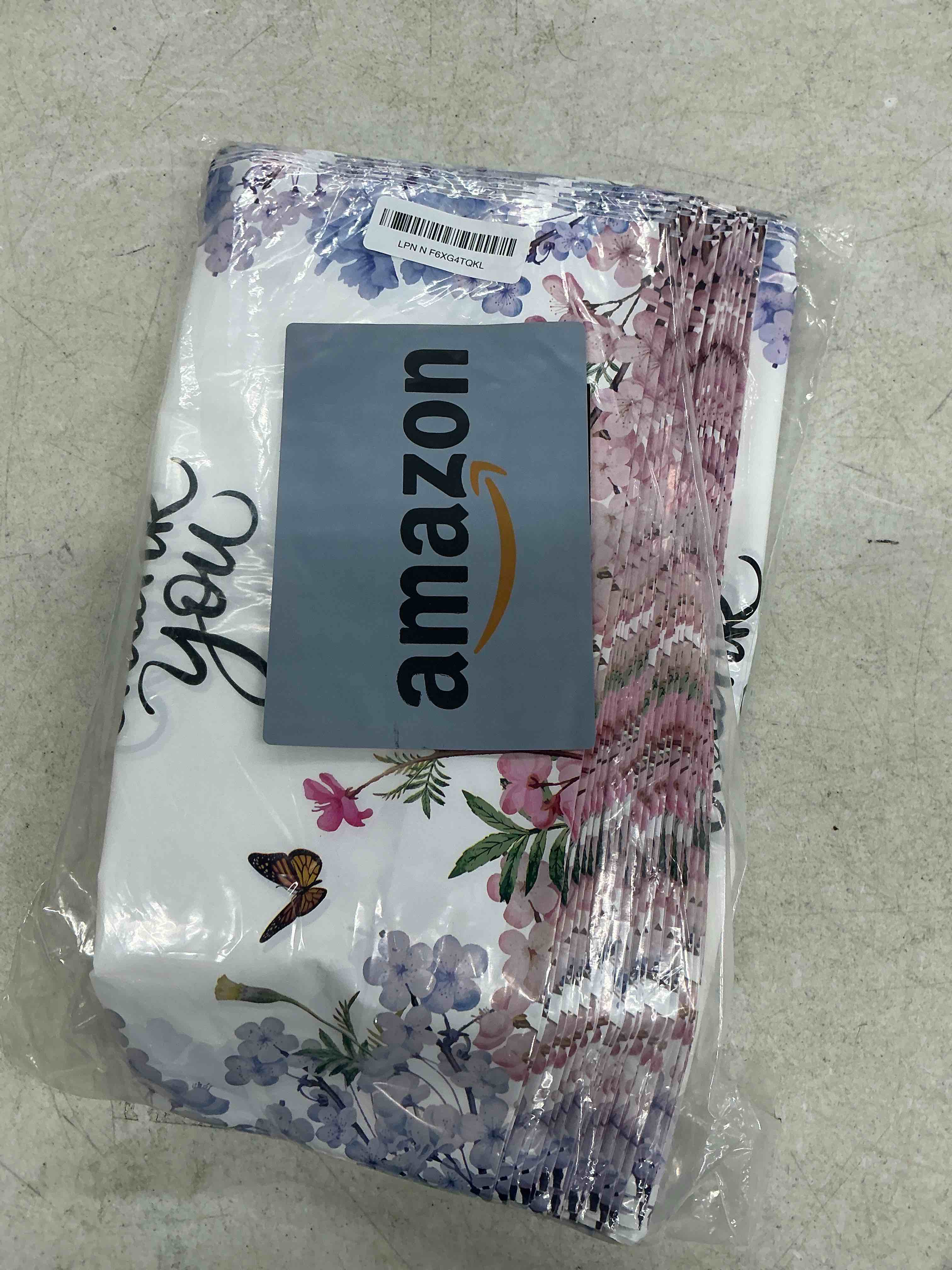Condition photo showing Good Condition for purple q crafts thank you bags with soft loop handle for business retail, boutique bulk 50 pack 15" w x 12" h floral plastic shopping bags/gift bags perfect for mothers day 12x15 inch (pack of 50)