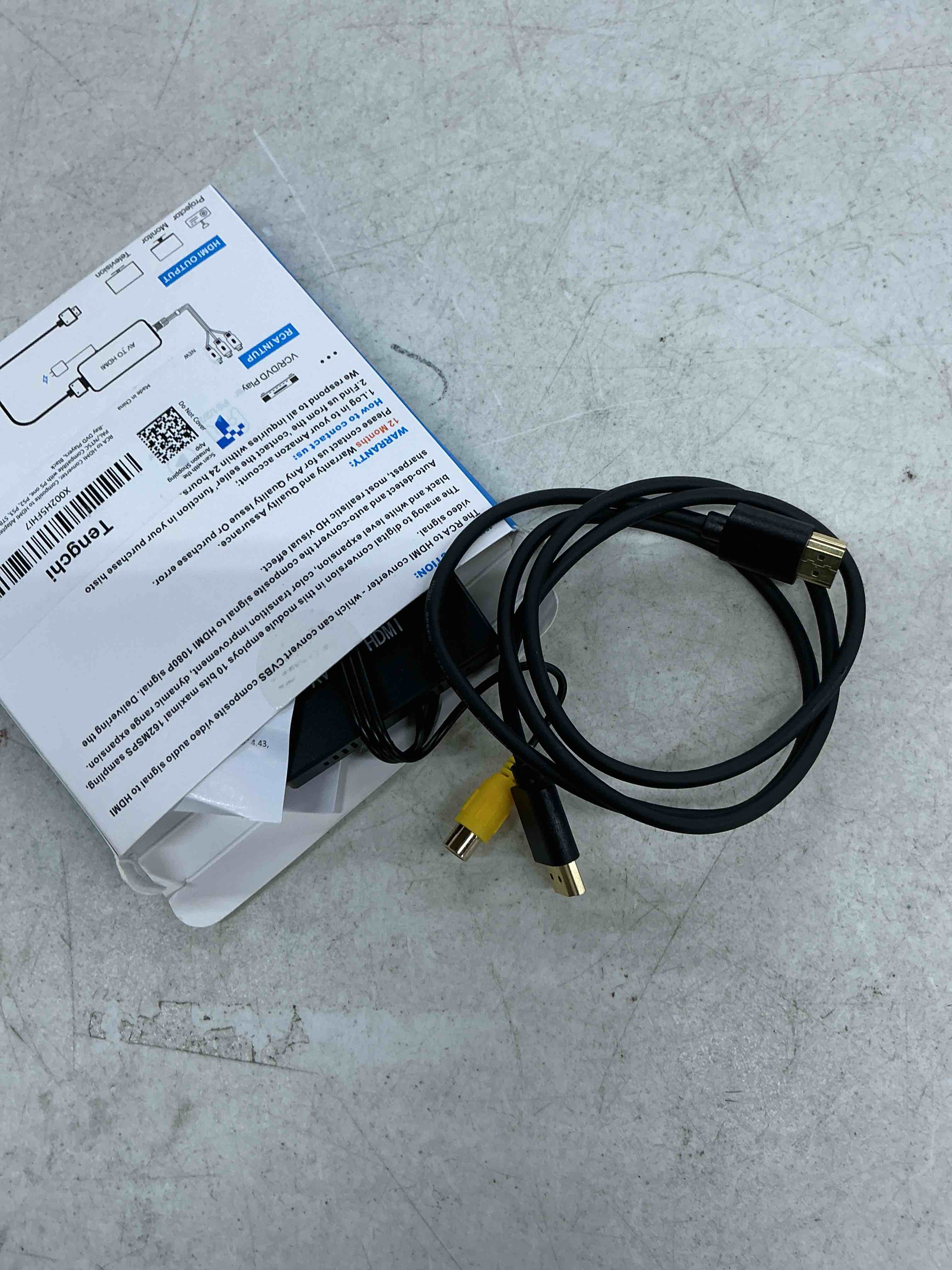 Condition photo showing Good Condition for tengchi rca to hdmi converter, composite to hdmi adapter support 1080p pal/ntsc compatible with ps one, ps2, ps3, stb, xbox, vhs, vcr, blue-ray dvd players