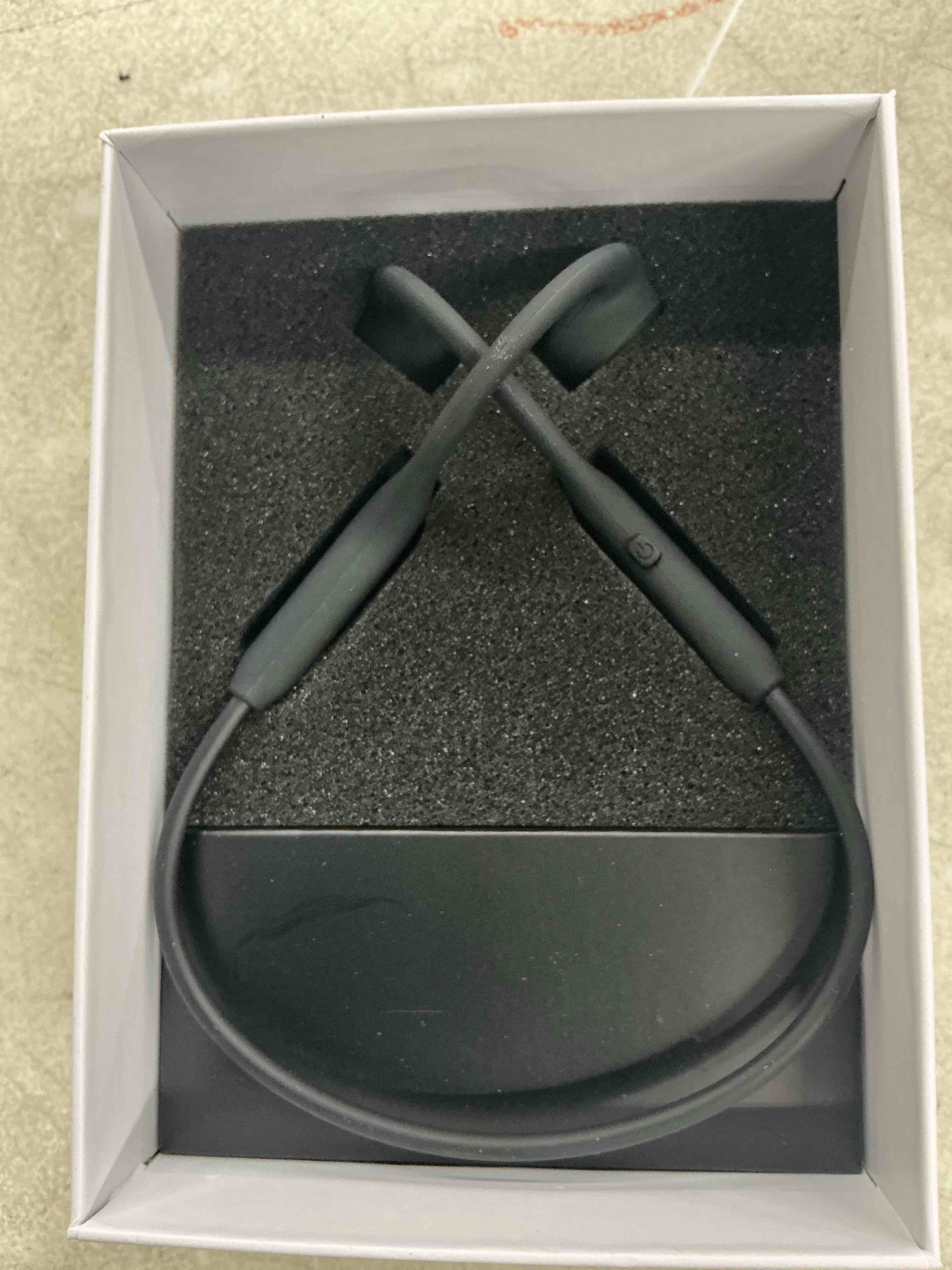 Condition photo showing Good Condition for bone conduction headphones, open ear bluetooth 5.4 sports headphones with mic, 12h playtime sweat resistant running workout headphones for cycling, gym, hiking, glasses wearers jet black