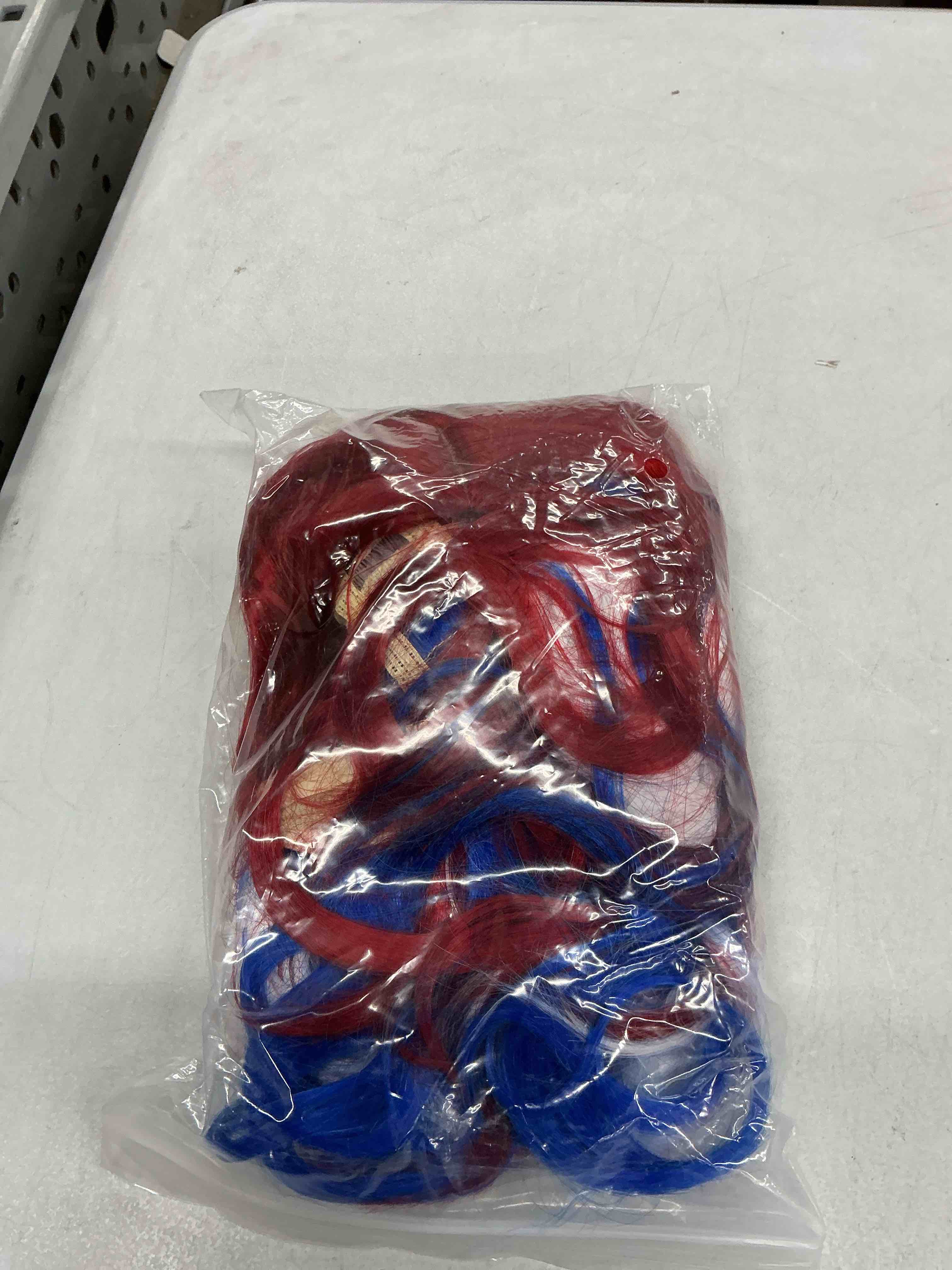 Condition photo showing Good Condition for beron red white and blue wigs for women fourth of july costume cosplay wig short curly wavy colorful girls hair wigs red white blue