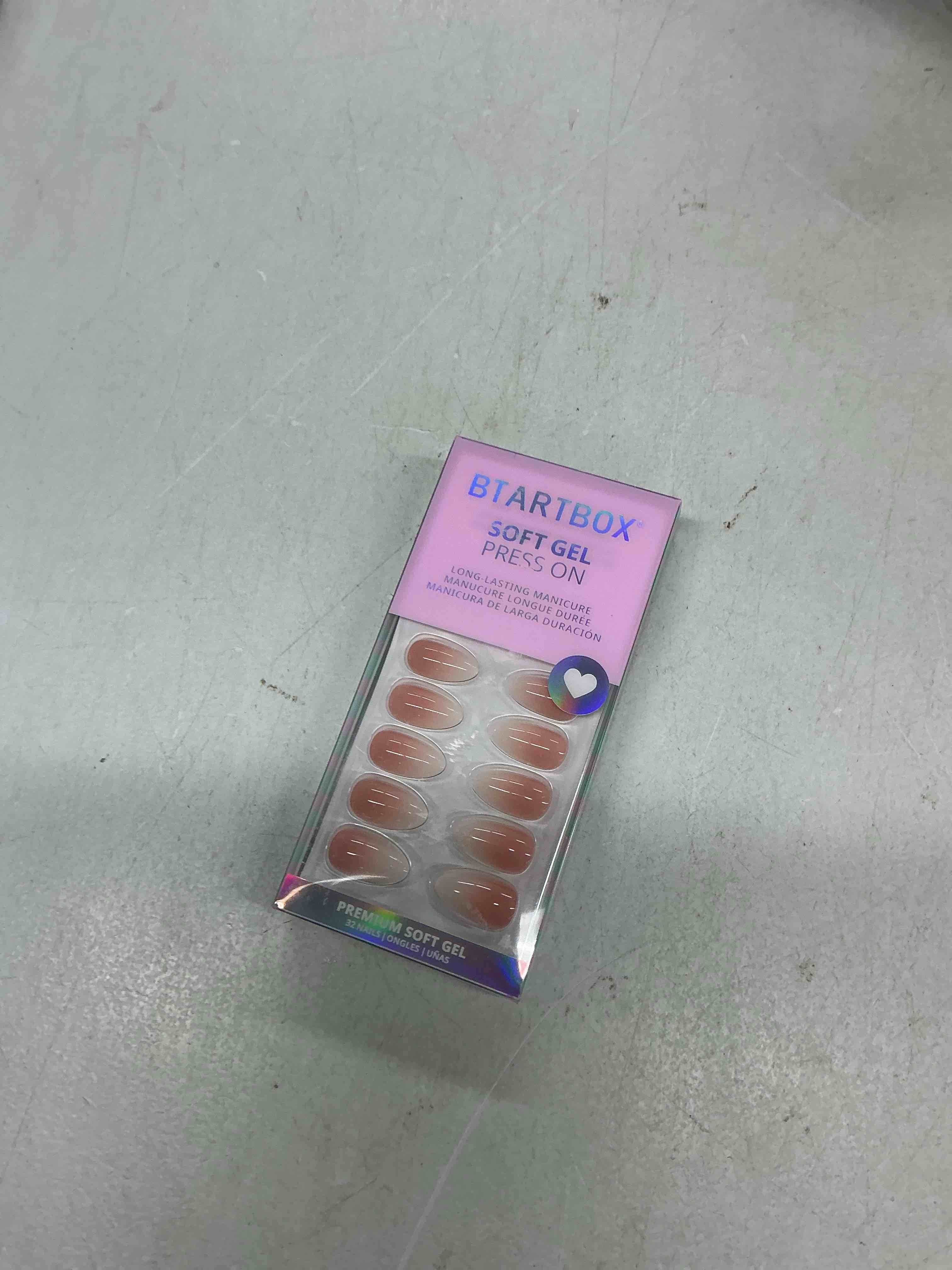 Condition photo showing New/Like New for almond press on nails medium - btartbox soft gel ombre fake nails with nail glue, semi-transparent reusable glue on nails in 16 sizes - 32pcs stick on nails kit, vanilla cream almond 11-vanilla cream almond