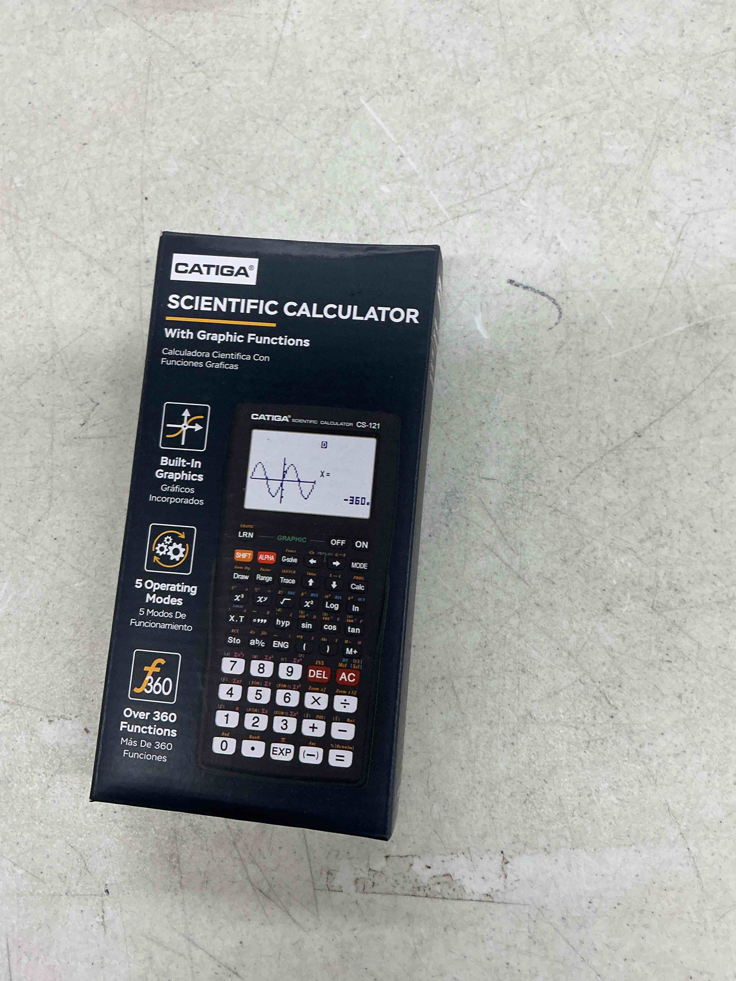 Condition photo showing Good Condition for catiga scientific calculators with graphic functions, graphing calculators with multiple modes, scientific calculators for students, high school or college courses, calculadora cientifica, cs-121 black 1.1 1 pack