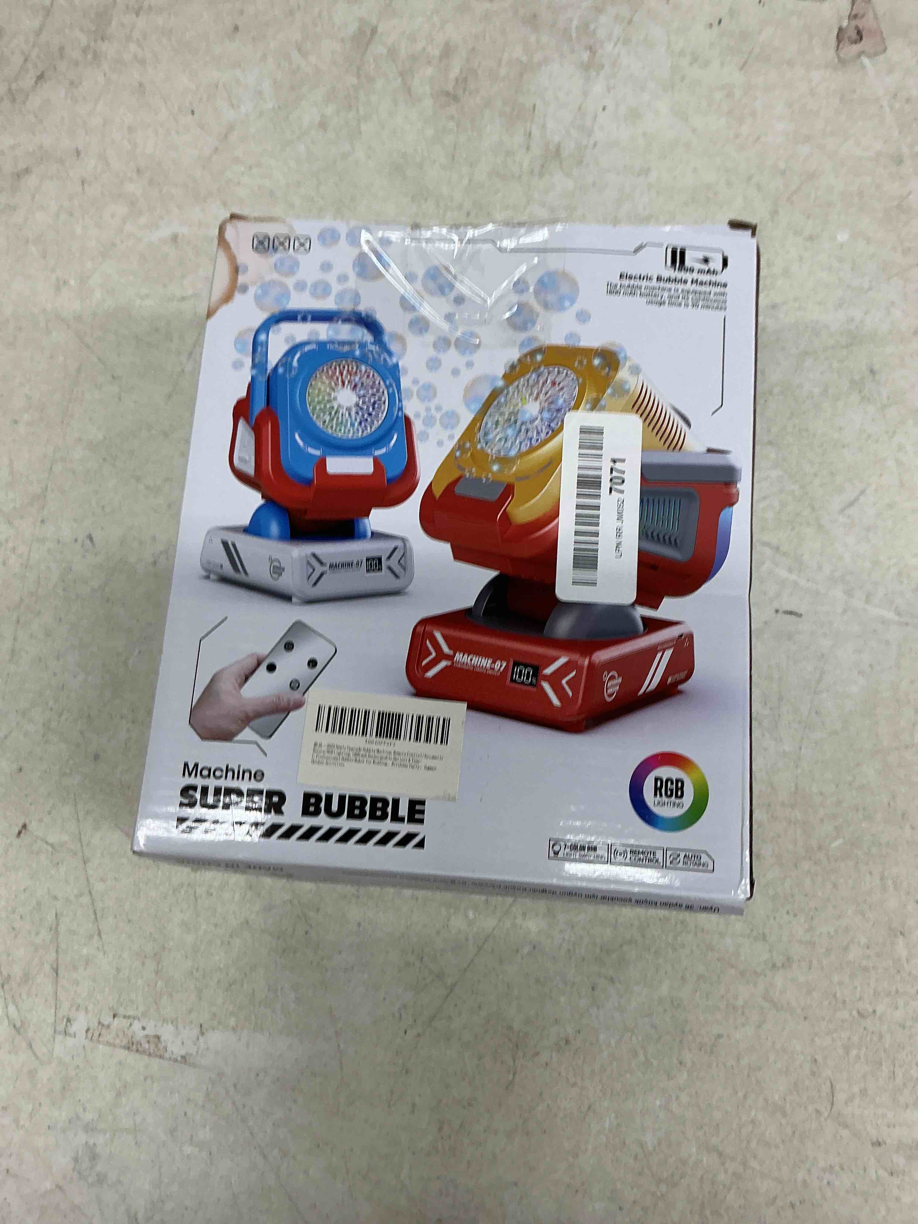 Condition photo showing Good Condition for belemar upgraded bubble machine with remote control, automatic rotation & rgb lights, 1800mah rechargeable battery, type-c charge, bubble maker for kids, weddings, birthday parties, outdoor activities black