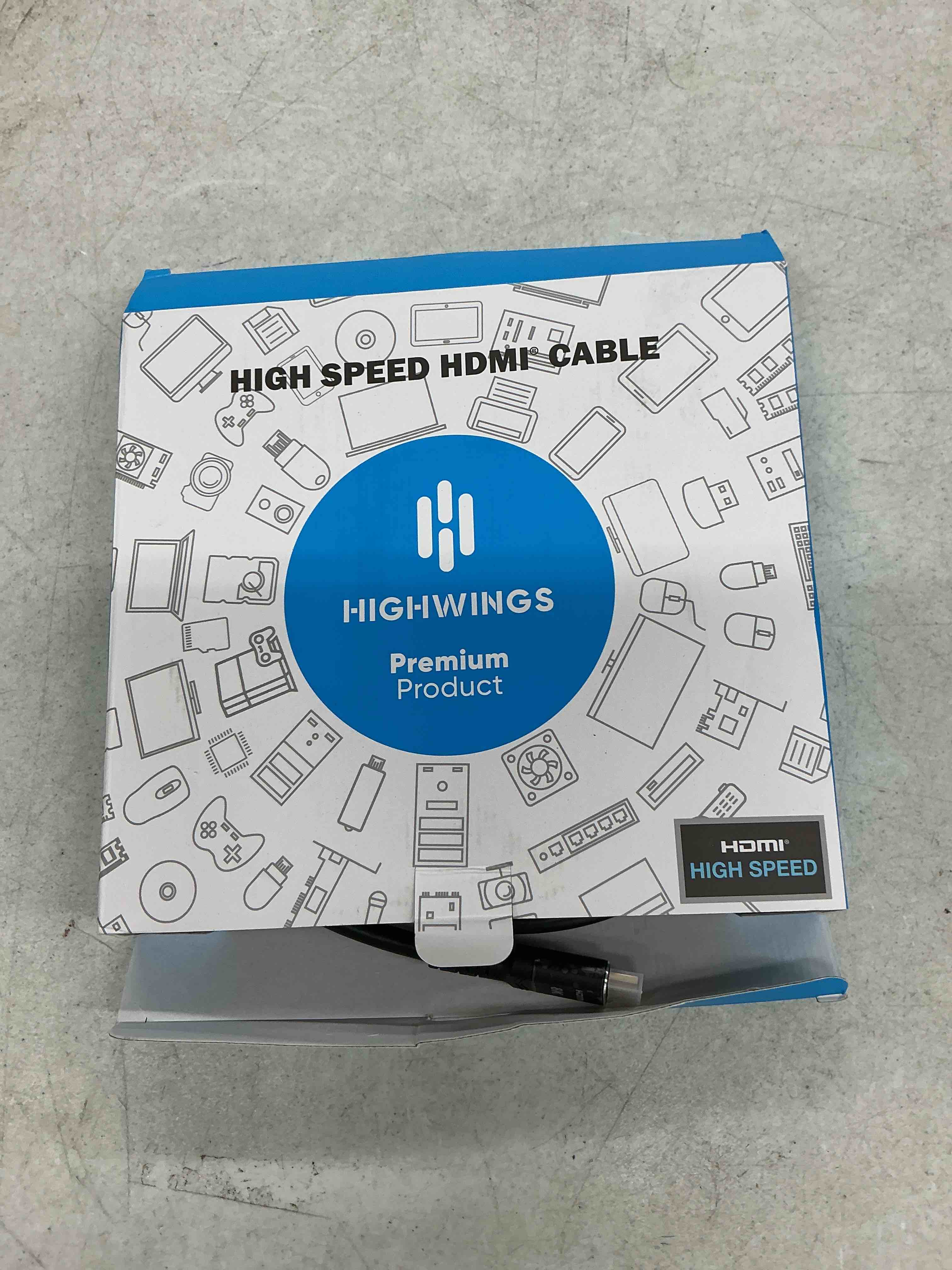 Condition photo showing Good Condition for highwings 30 ft hdmi cable long, 4k 8k 10k hdmi 2.1 cord ultra high speed [in-wall cl3 rated, 8k@60hz 4k@120hz video 48gbps], fit, durable, flexible, earc, hdcp, compatible for ethernet soundbar 30 feet 8k@60hz-1 pack black