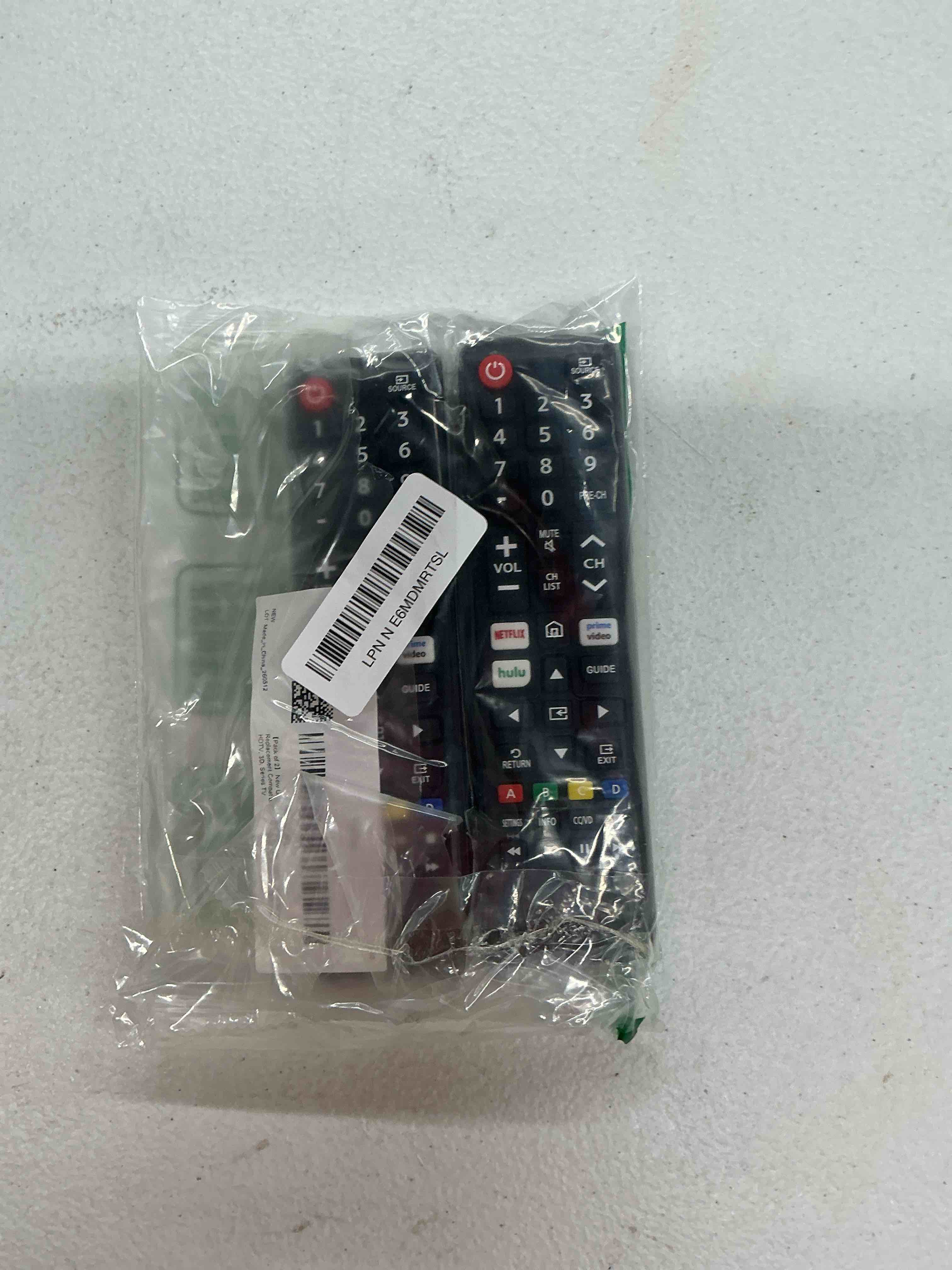 Condition photo showing New/Like New for ?pack of 2? new universal remote for all samsung tv remote, replacement compatible for all samsung smart tv, led, lcd, hdtv, 3d, series tv