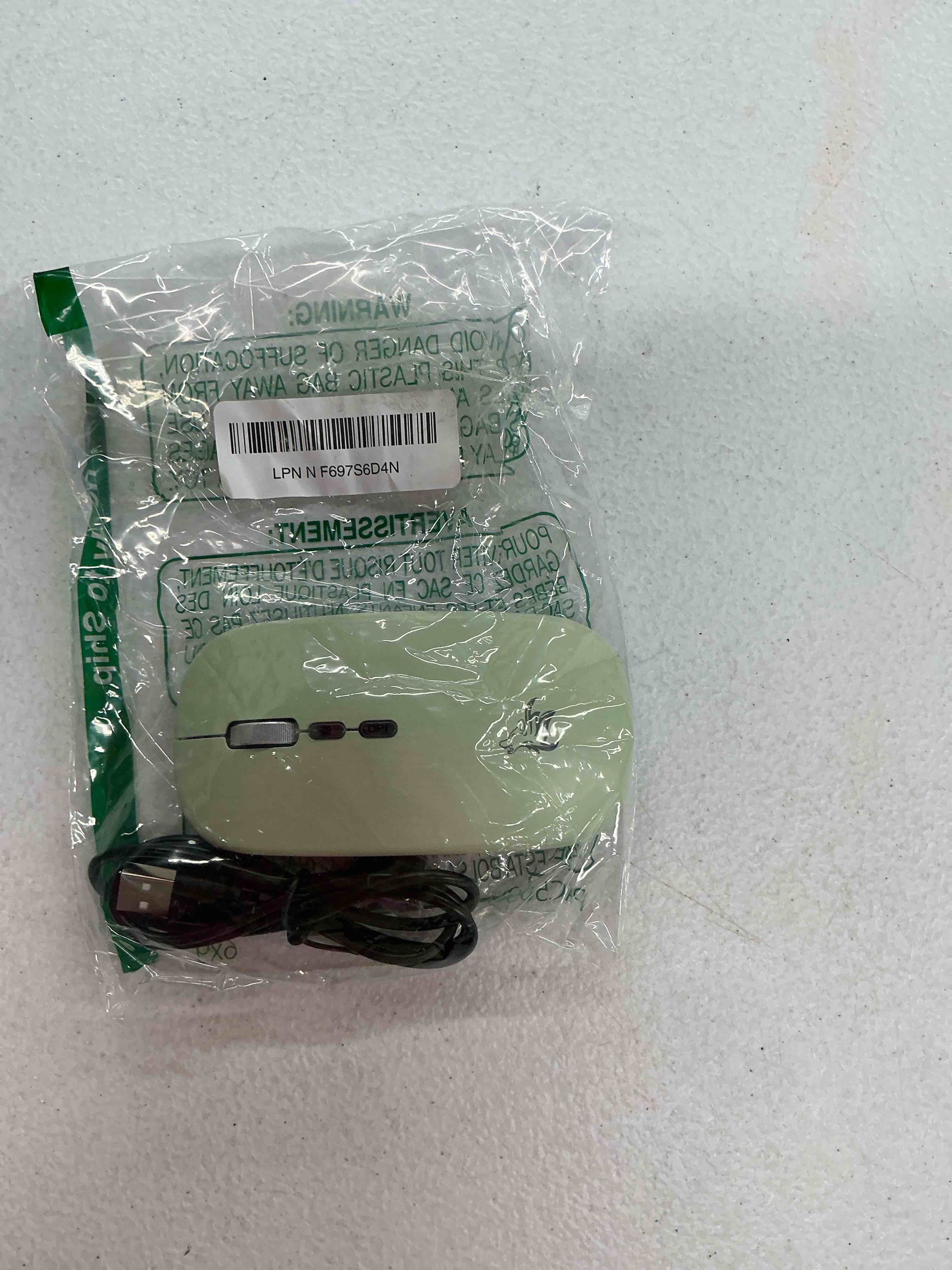 Condition photo showing New/Like New for hotlife led wireless mouse, slim rechargeable silent portable usb optical 2.4g wireless bluetooth two mode computer mice with usb receiver and type c adapter (green)