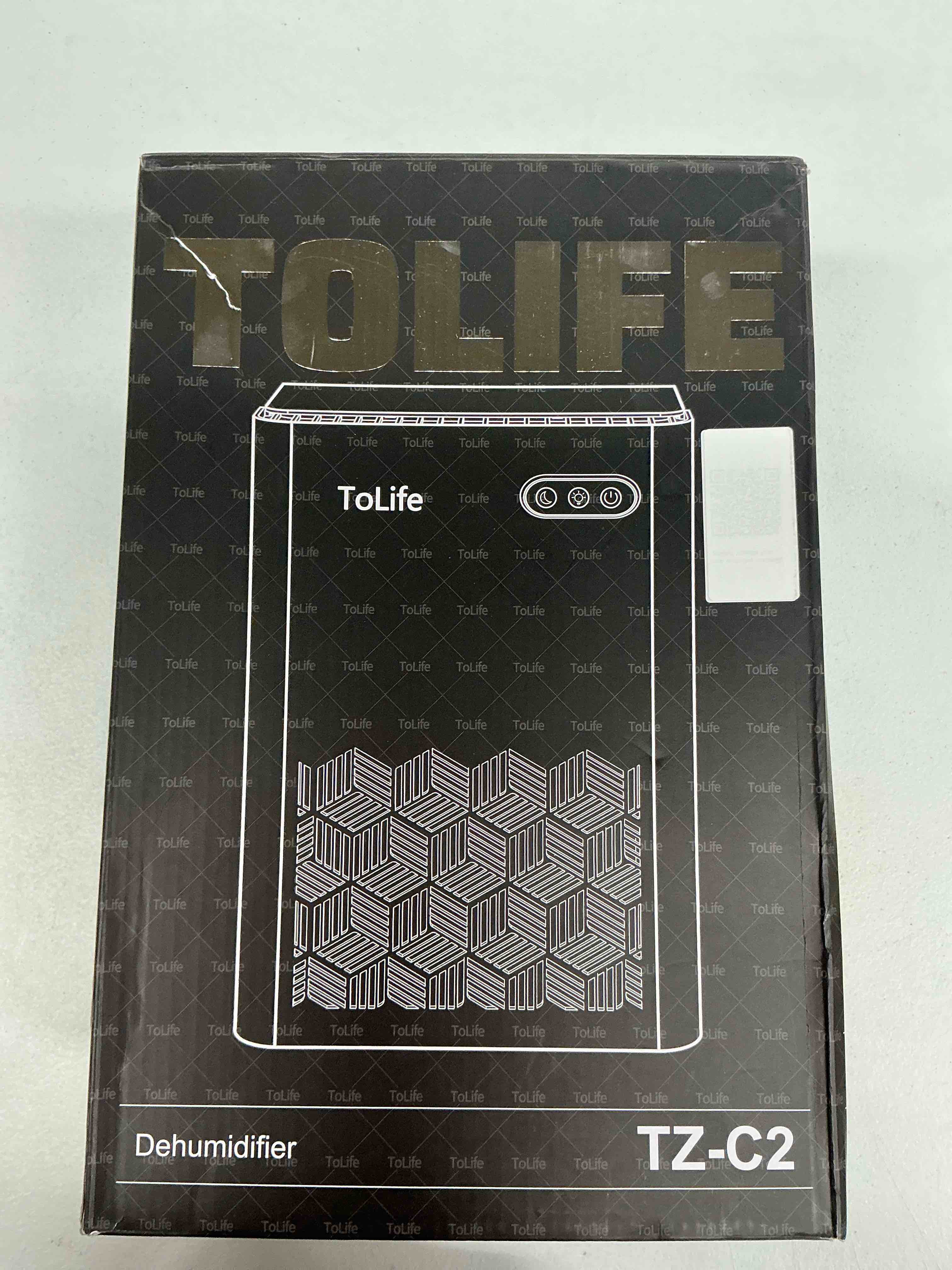 Condition photo showing New/Like New for tolife dehumidifier for home, 1000 sq.ft dehumidifiers for basement bedroom bathroom with 95 oz water tank, auto shut off 7 colors led light, black